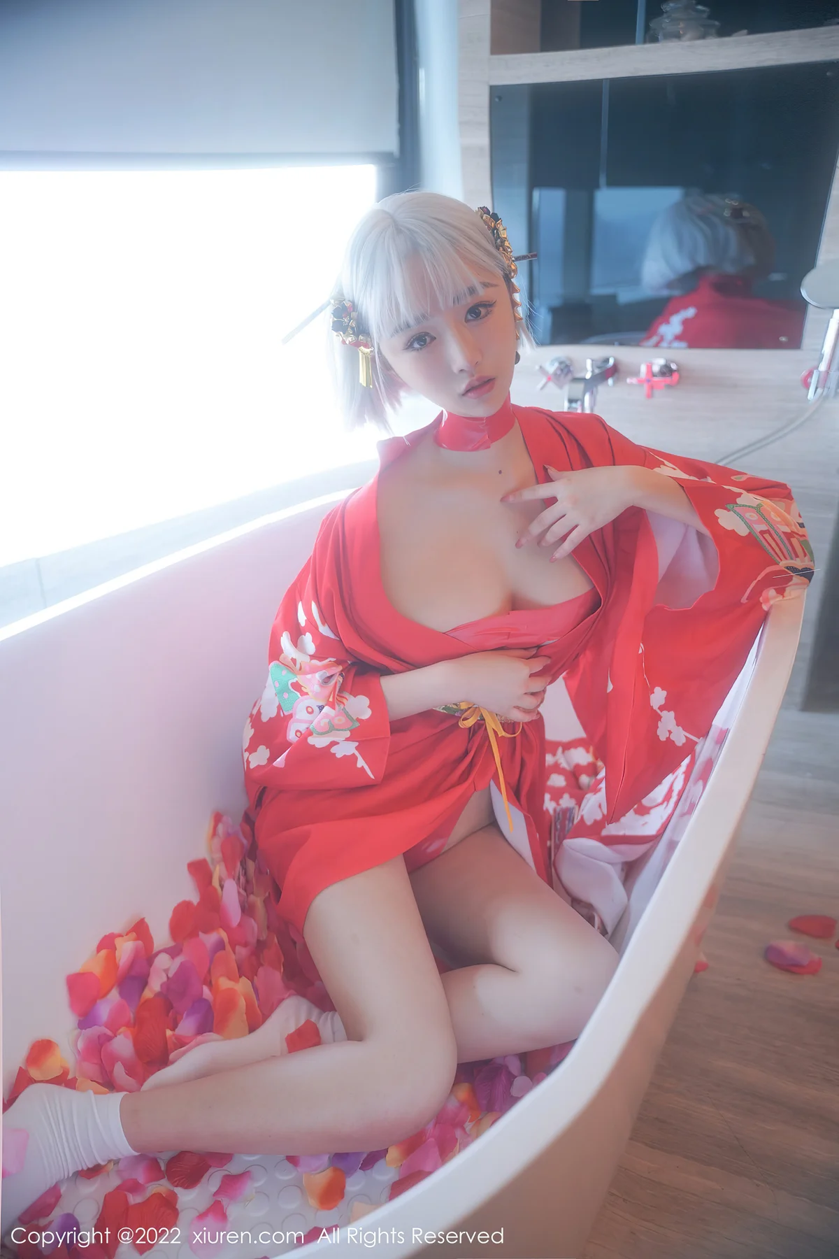 XiuRen 秀人 No.5134 蒸汽浴衣花瓣浴 西门小玉 性感写真33 - 23