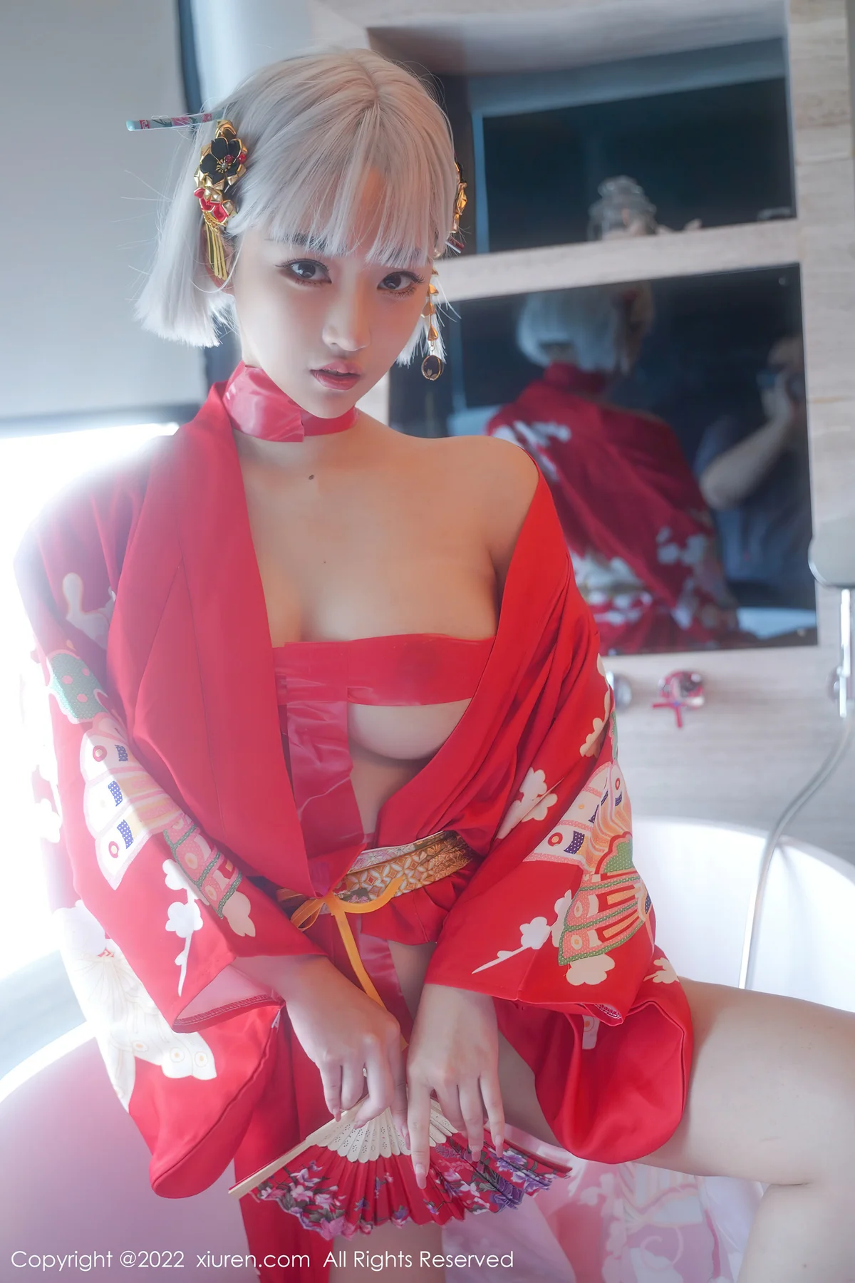 XiuRen 秀人 No.5134 蒸汽浴衣花瓣浴 西门小玉 性感写真33 - 25