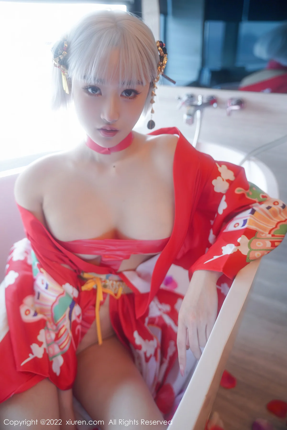 XiuRen 秀人 No.5134 蒸汽浴衣花瓣浴 西门小玉 性感写真33 - 32