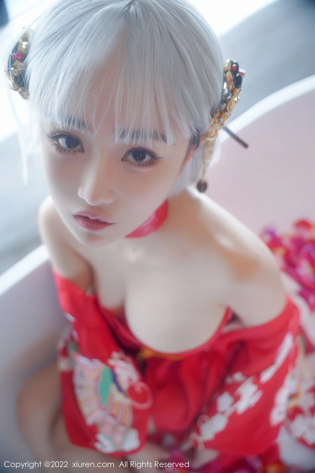 XiuRen 秀人 No.5134 蒸汽浴衣花瓣浴 西门小玉 性感写真33 - 35