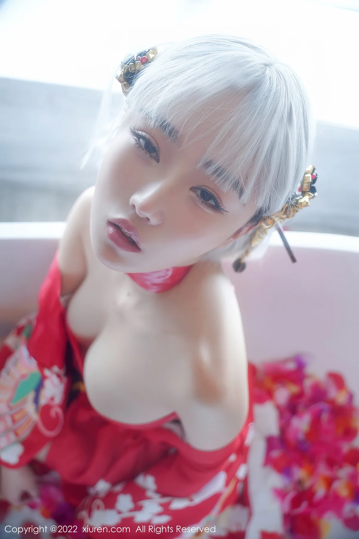 XiuRen 秀人 No.5134 蒸汽浴衣花瓣浴 西门小玉 性感写真33 - 36