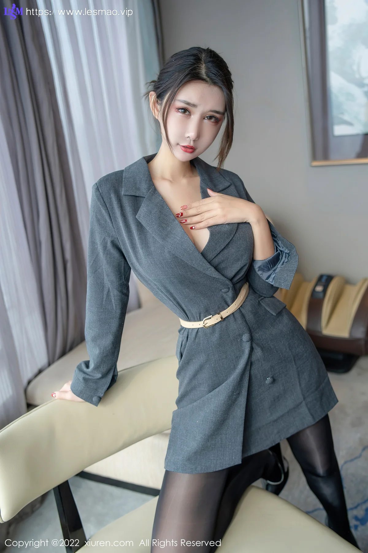 XiuRen 秀人 No.5332 OL风E罩杯大灯  夏沫沫tifa 性感写真222 - 4