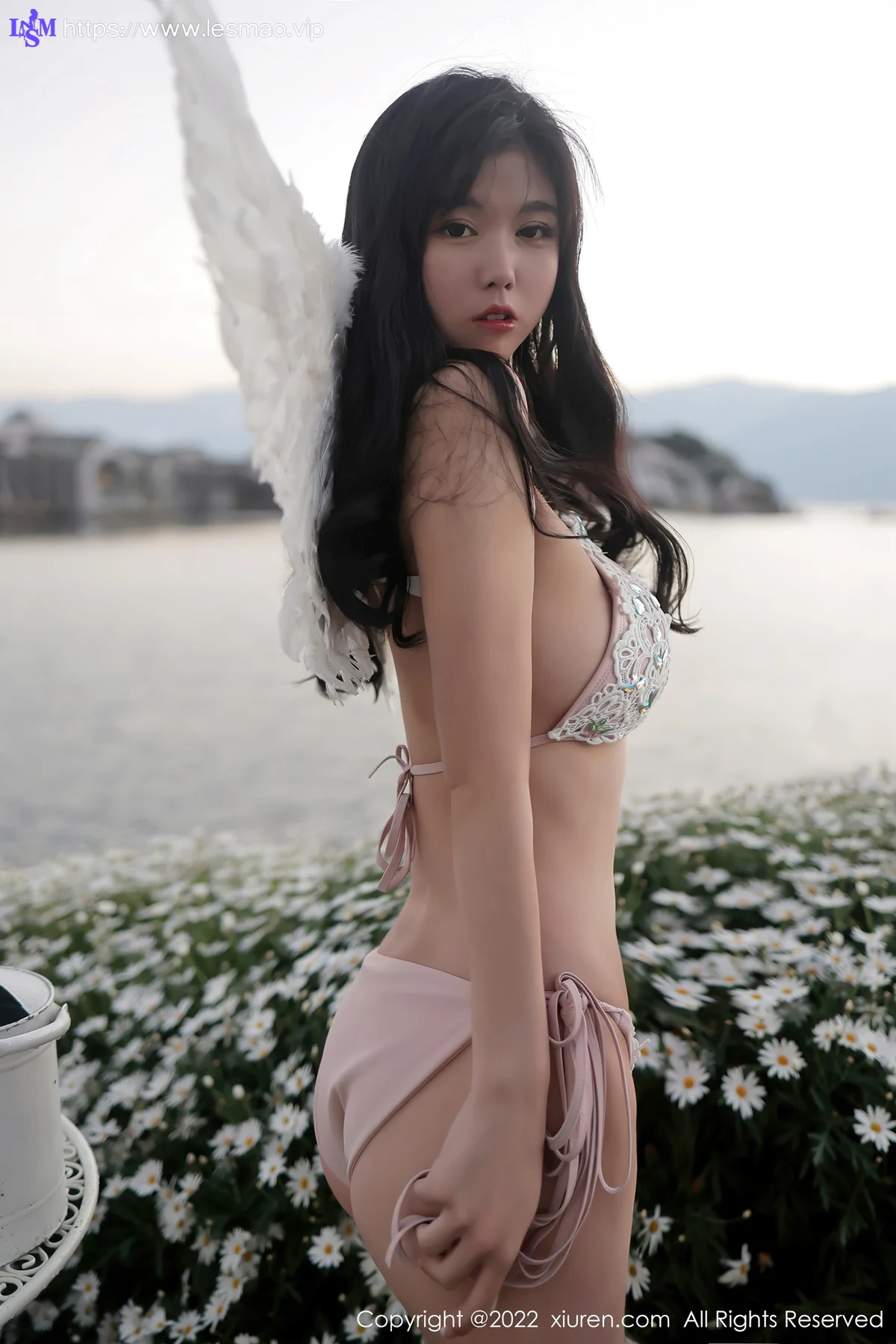 XiuRen 秀人 No.5363 白色刺绣比基尼 李雅柔182CM 性感写真 - 12