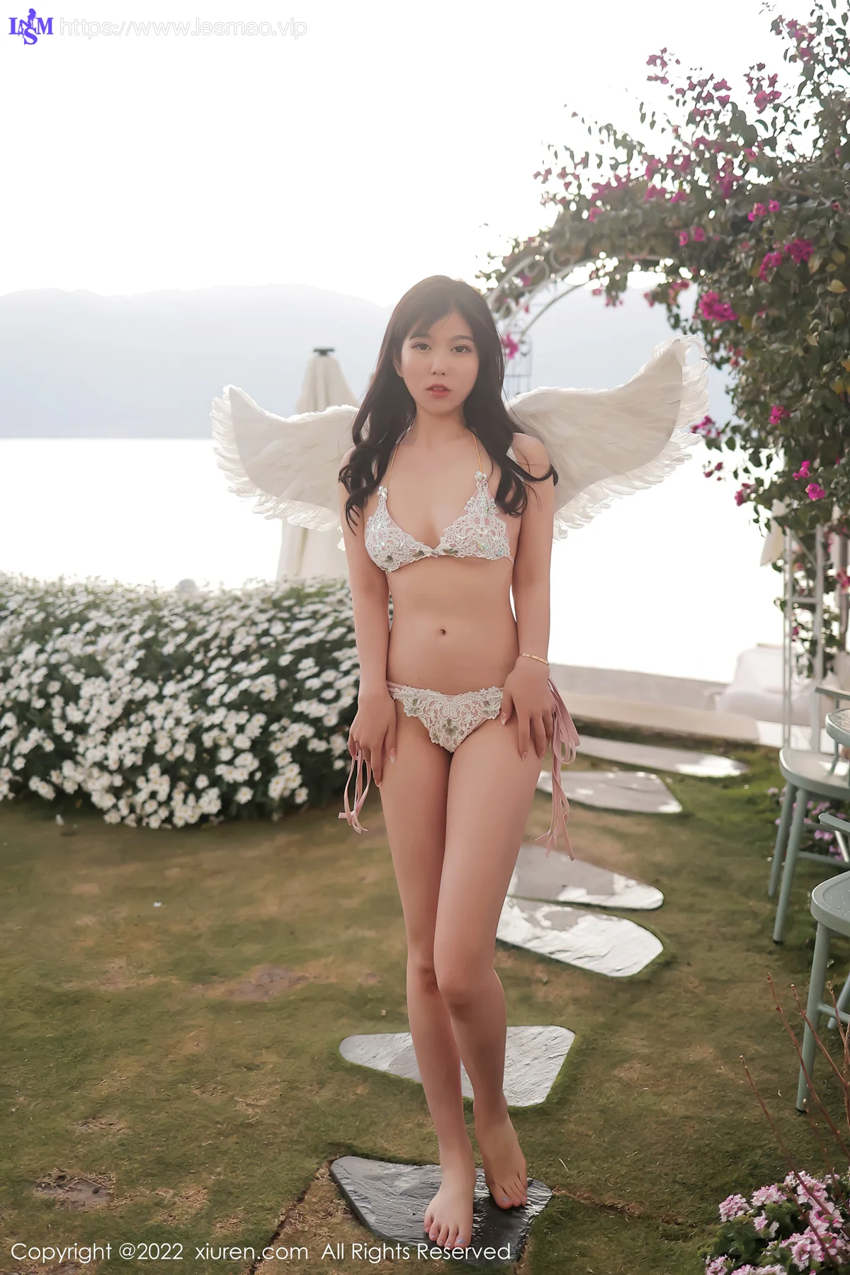 XiuRen 秀人 No.5363 白色刺绣比基尼 李雅柔182CM 性感写真 - 22