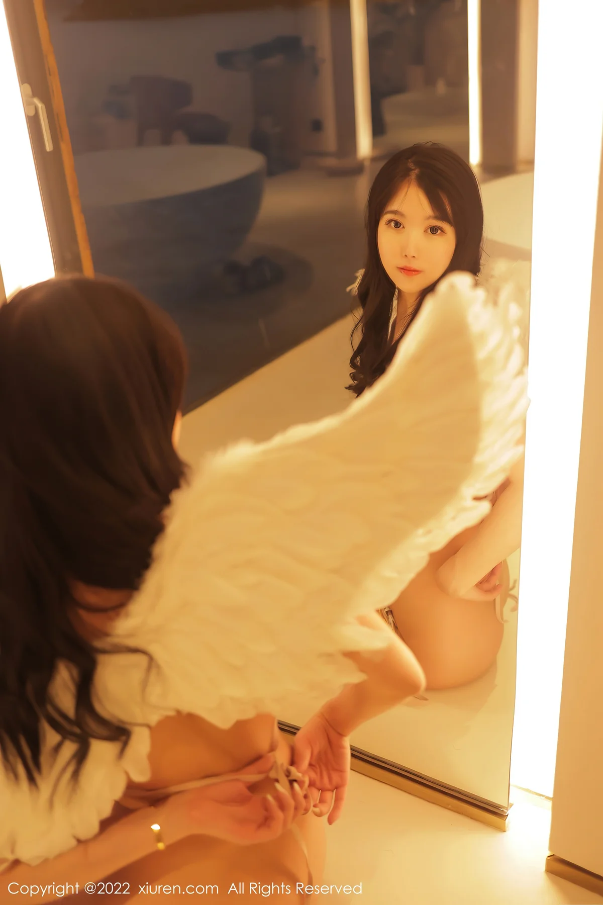 XiuRen 秀人 No.5363 白色刺绣比基尼 李雅柔182CM 性感写真 - 45