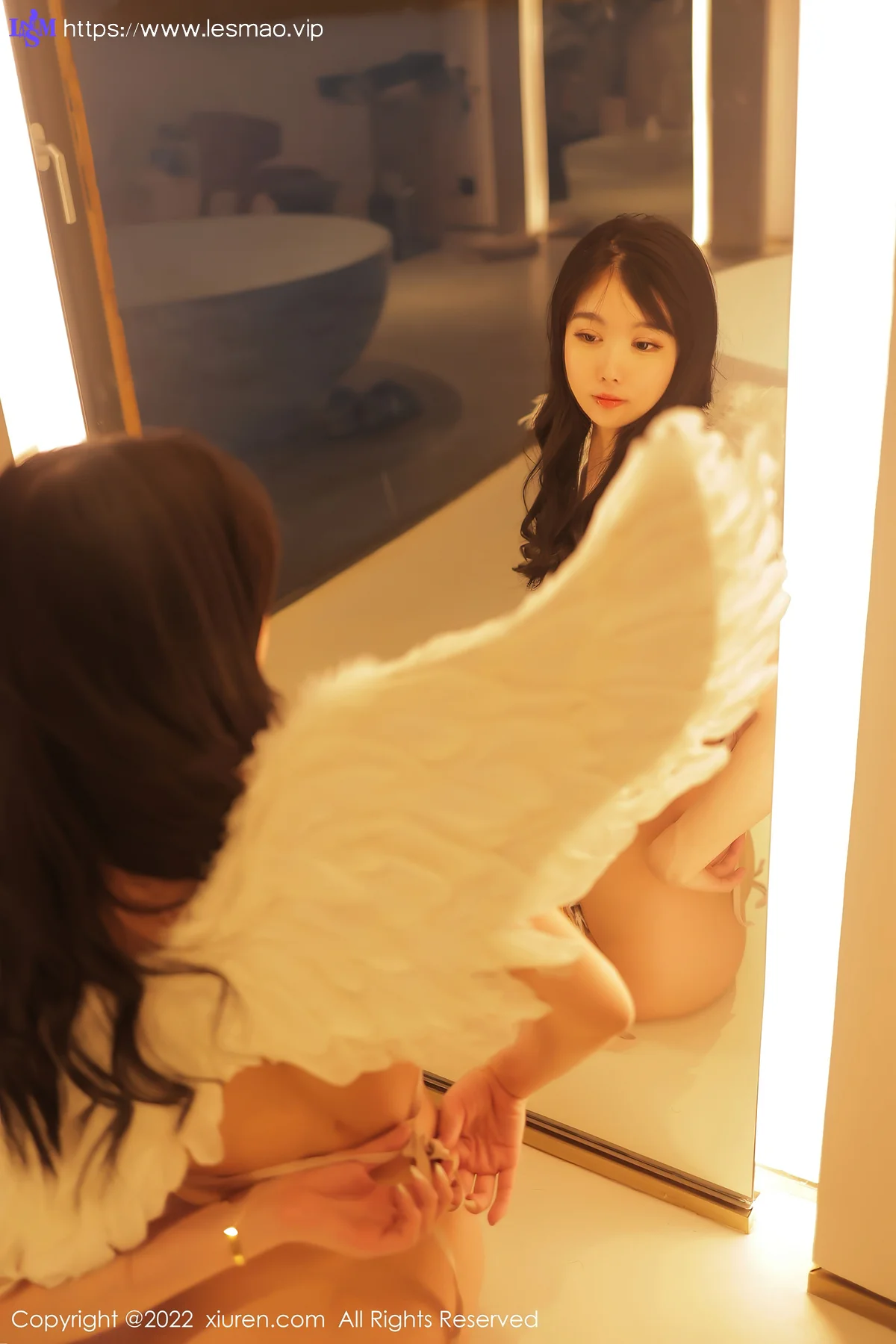 XiuRen 秀人 No.5363 白色刺绣比基尼 李雅柔182CM 性感写真 - 46