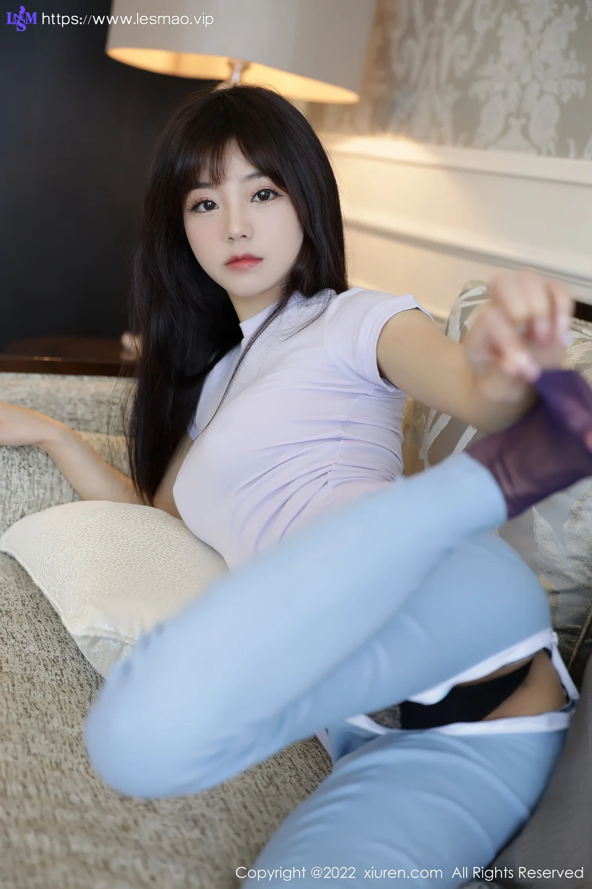 XiuRen 秀人 No.5384 紫色丝袜 佘贝拉bella 三亚旅拍 - 32