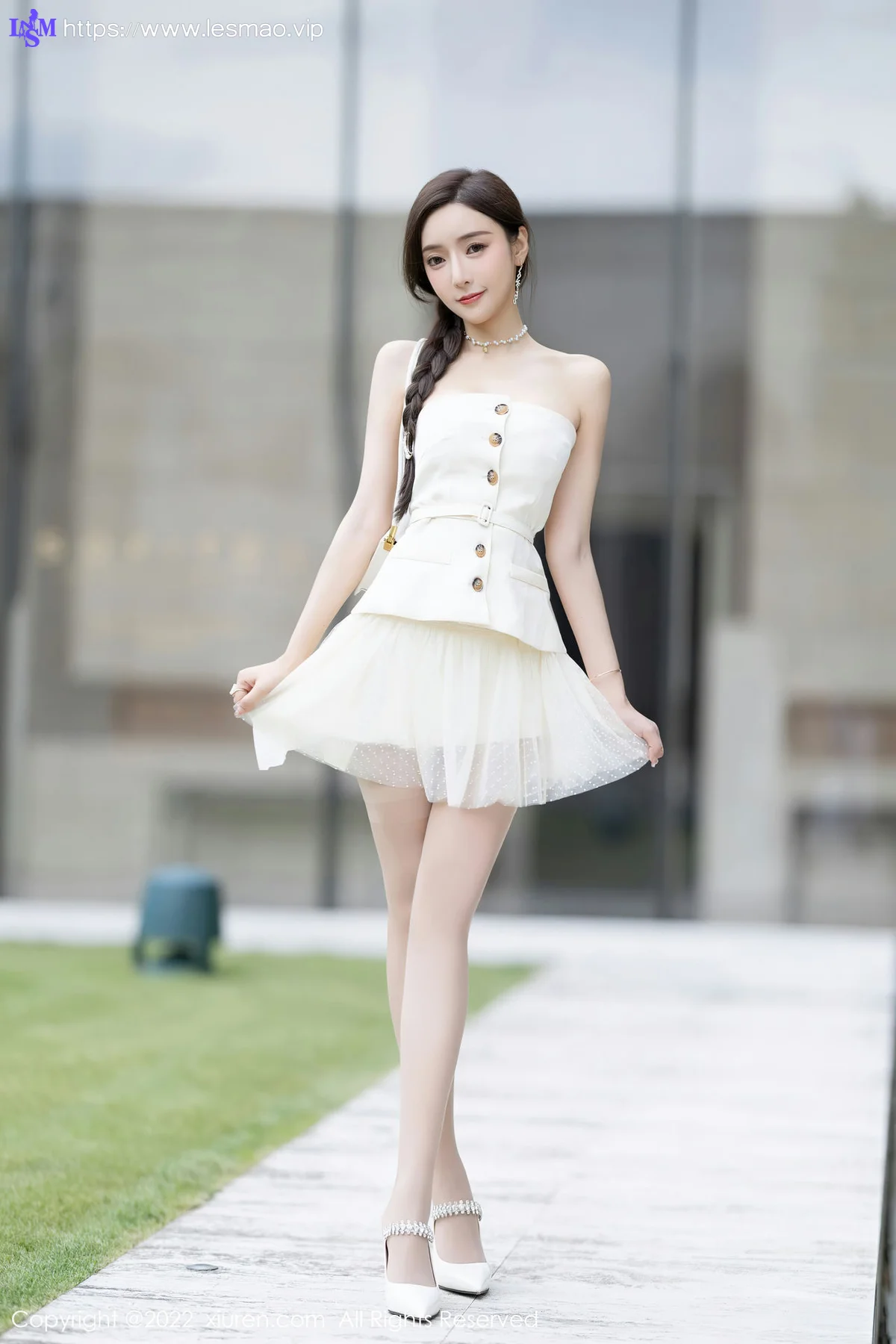 XiuRen 秀人 No.5539 珍珠色睡裙 王馨瑶yanni 性感写真1 - 8
