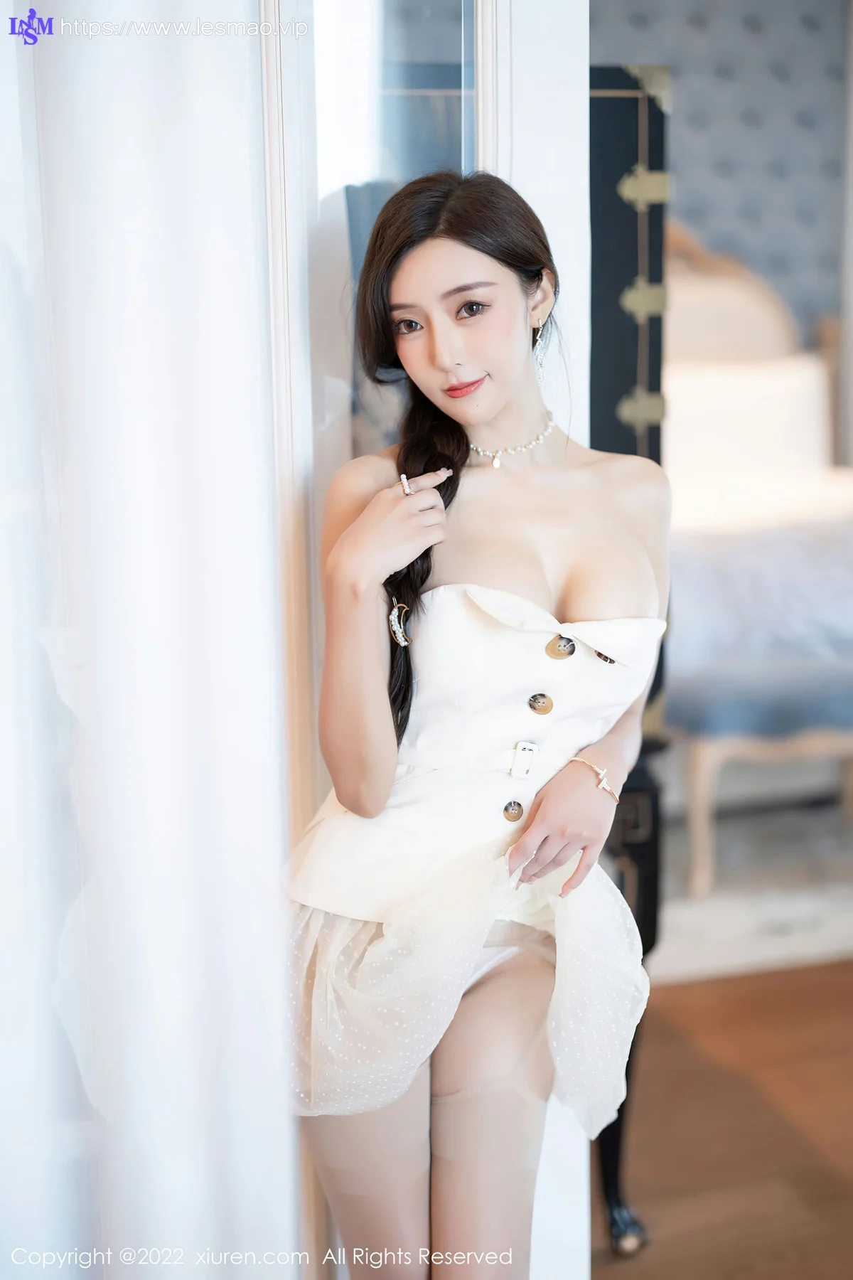 XiuRen 秀人 No.5539 珍珠色睡裙 王馨瑶yanni 性感写真1 - 18
