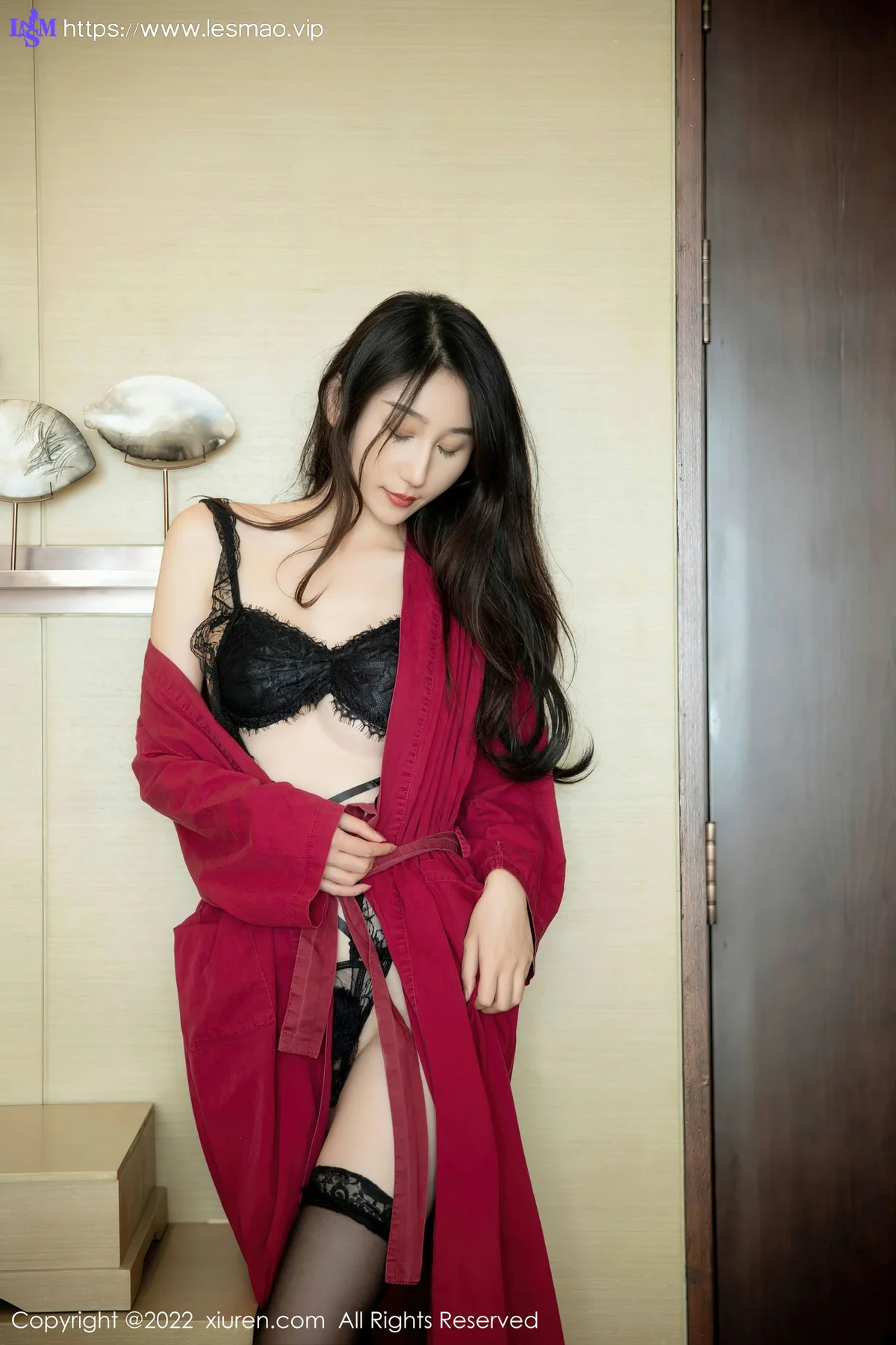 XiuRen 秀人 No.5624 薇薇酱 新人首套写真红色浴袍 - 12