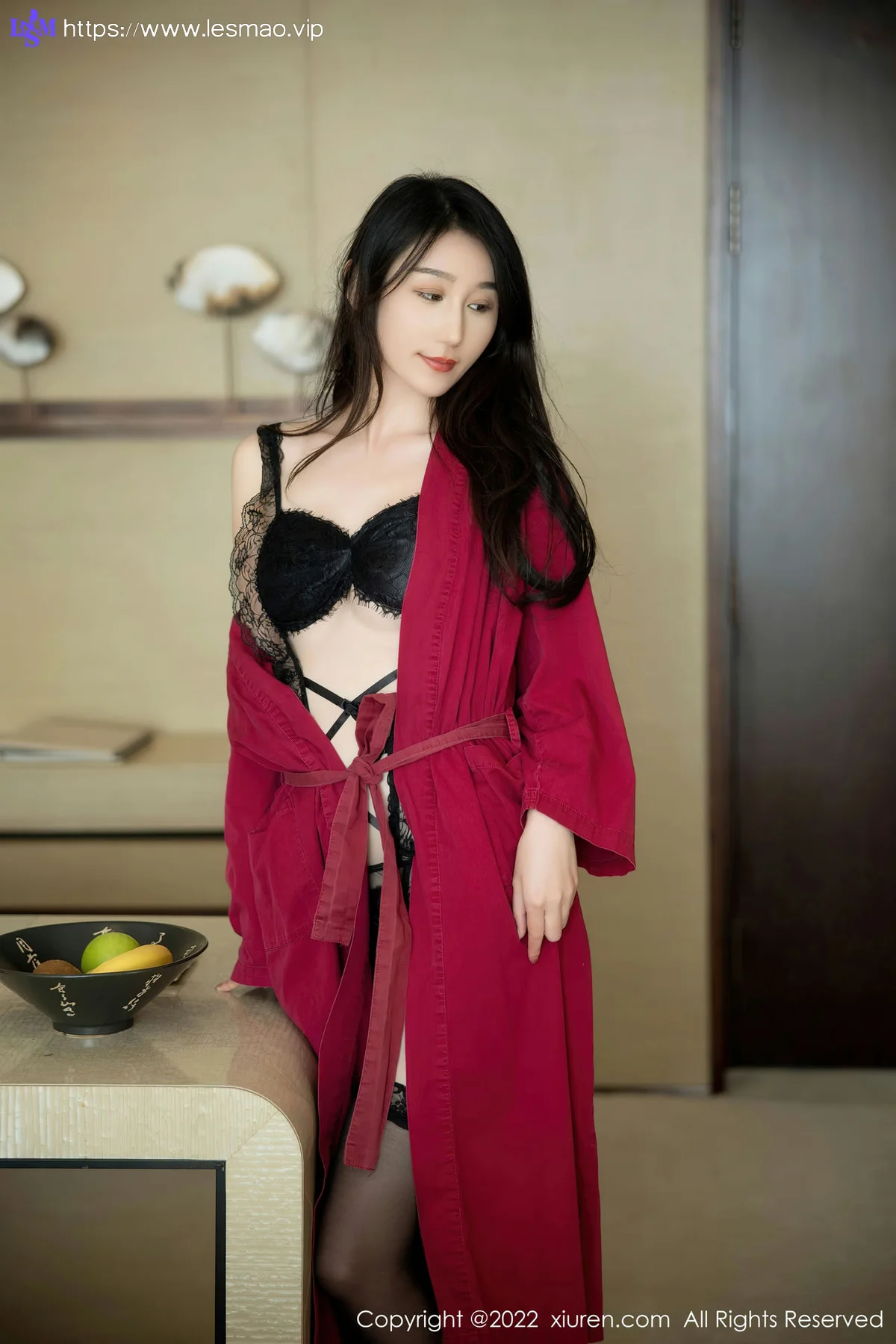 XiuRen 秀人 No.5624 薇薇酱 新人首套写真红色浴袍 - 14