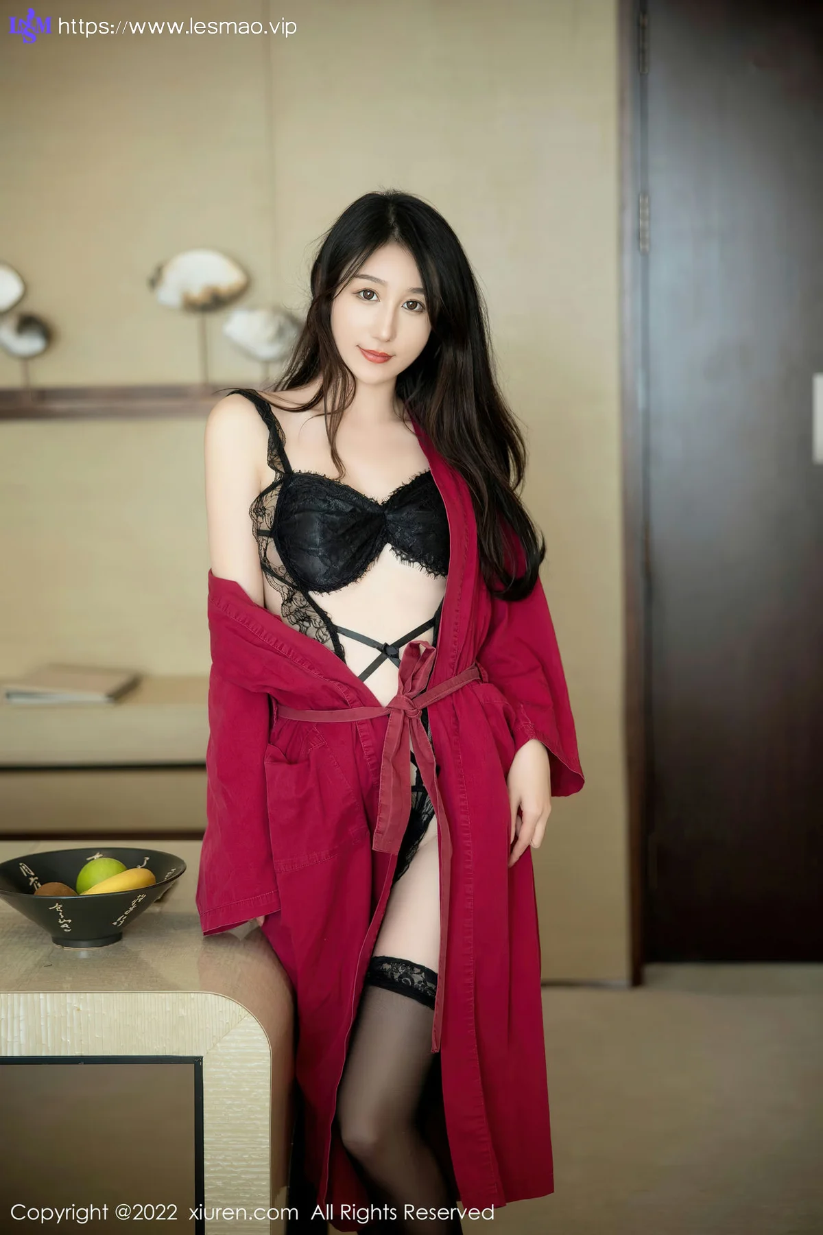 XiuRen 秀人 No.5624 薇薇酱 新人首套写真红色浴袍 - 15