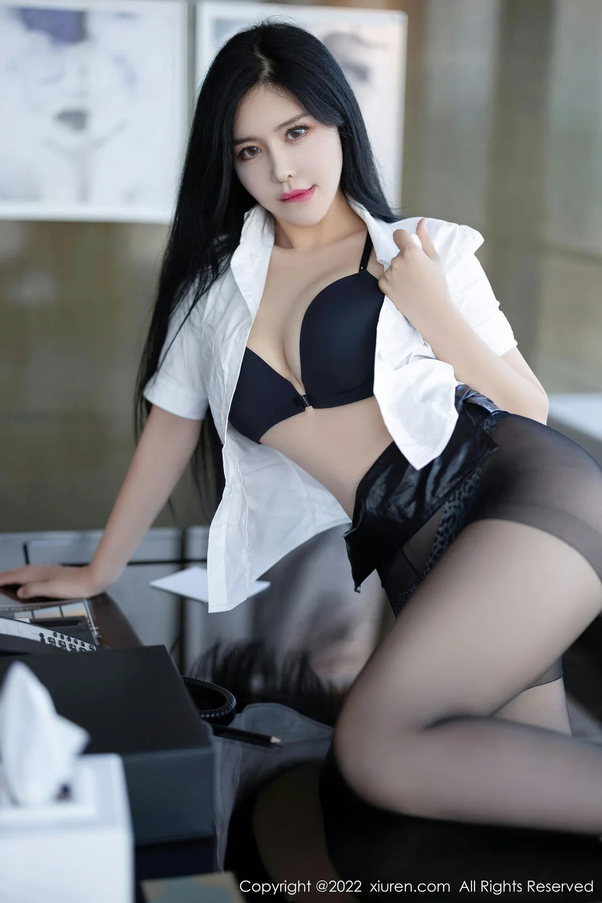 XiuRen 秀人 No.5635 刘钰儿 黑色短裙魅惑黑丝11 - 38