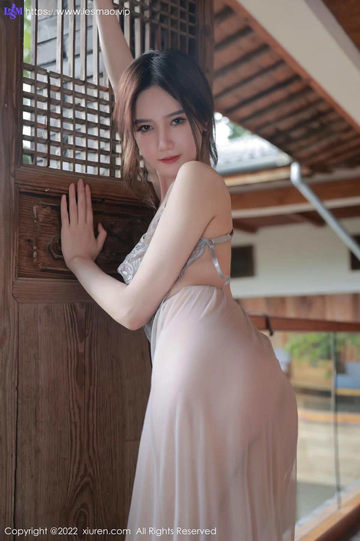 XiuRen 秀人 No.5660 古月小同学 浅色薄纱吊带长裙性感写真3 - 15