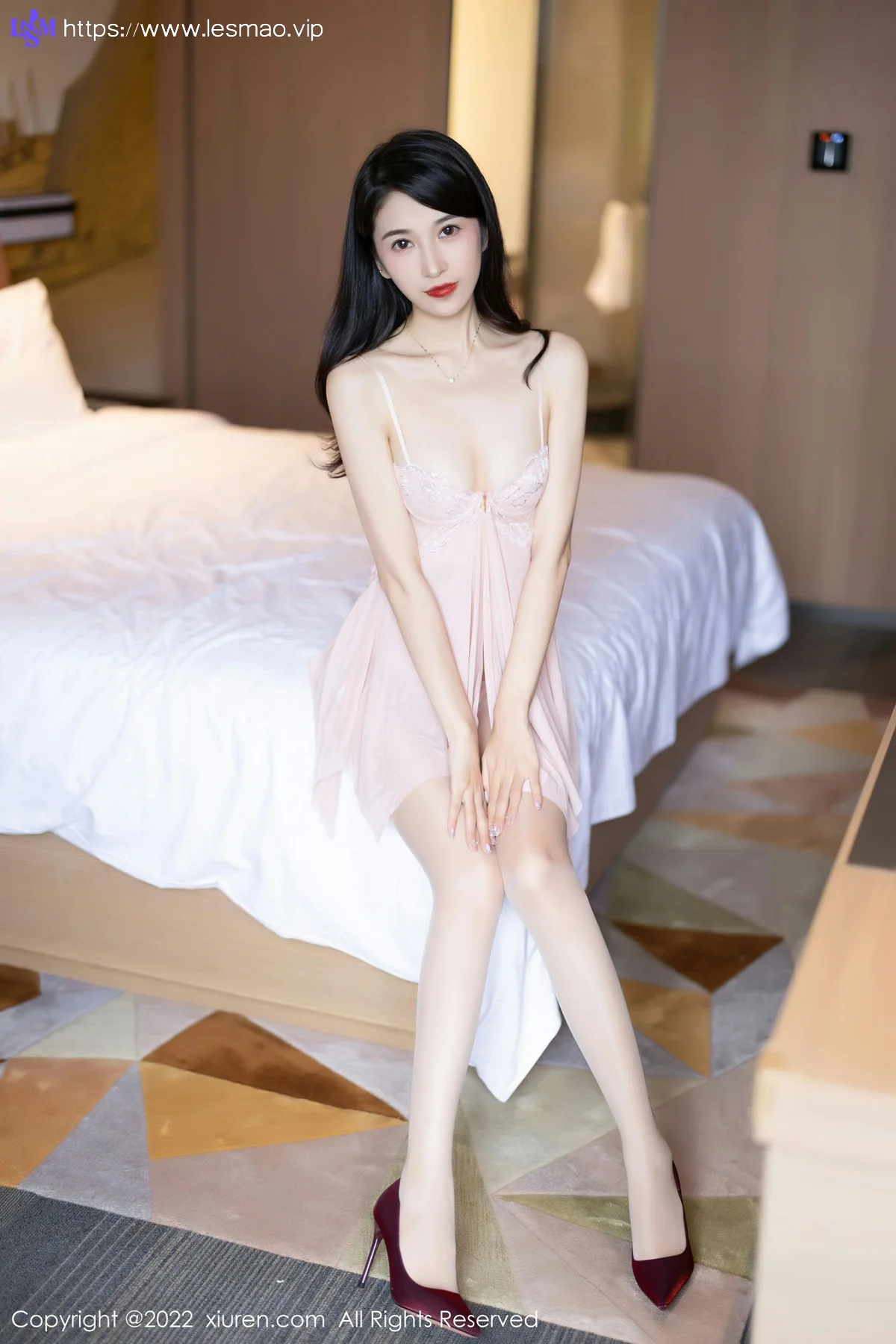 XiuRen 秀人 No.5692 林乐一 粉色睡裙性感写真2 - 38