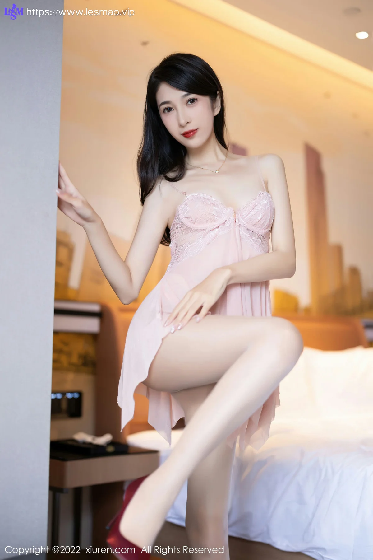 XiuRen 秀人 No.5692 林乐一 粉色睡裙性感写真2 - 42