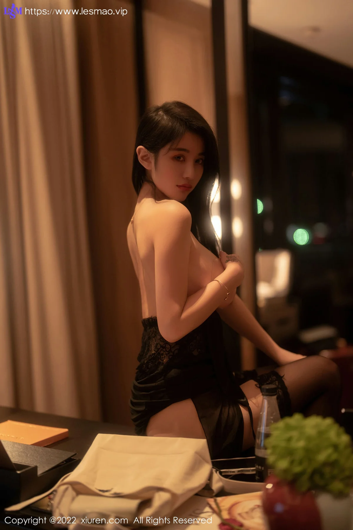 XiuRen 秀人 No.5722 美七 Mia 黑色网纱连衣裙西双版纳旅拍 - 15