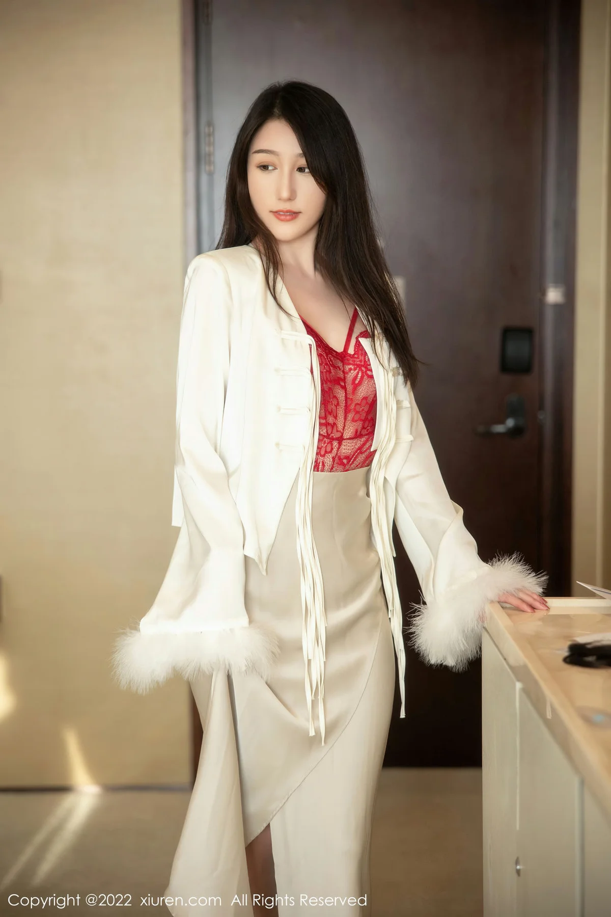 XiuRen 秀人 No.5734 薇薇酱 红色蕾丝内衣第二套写真 - 21