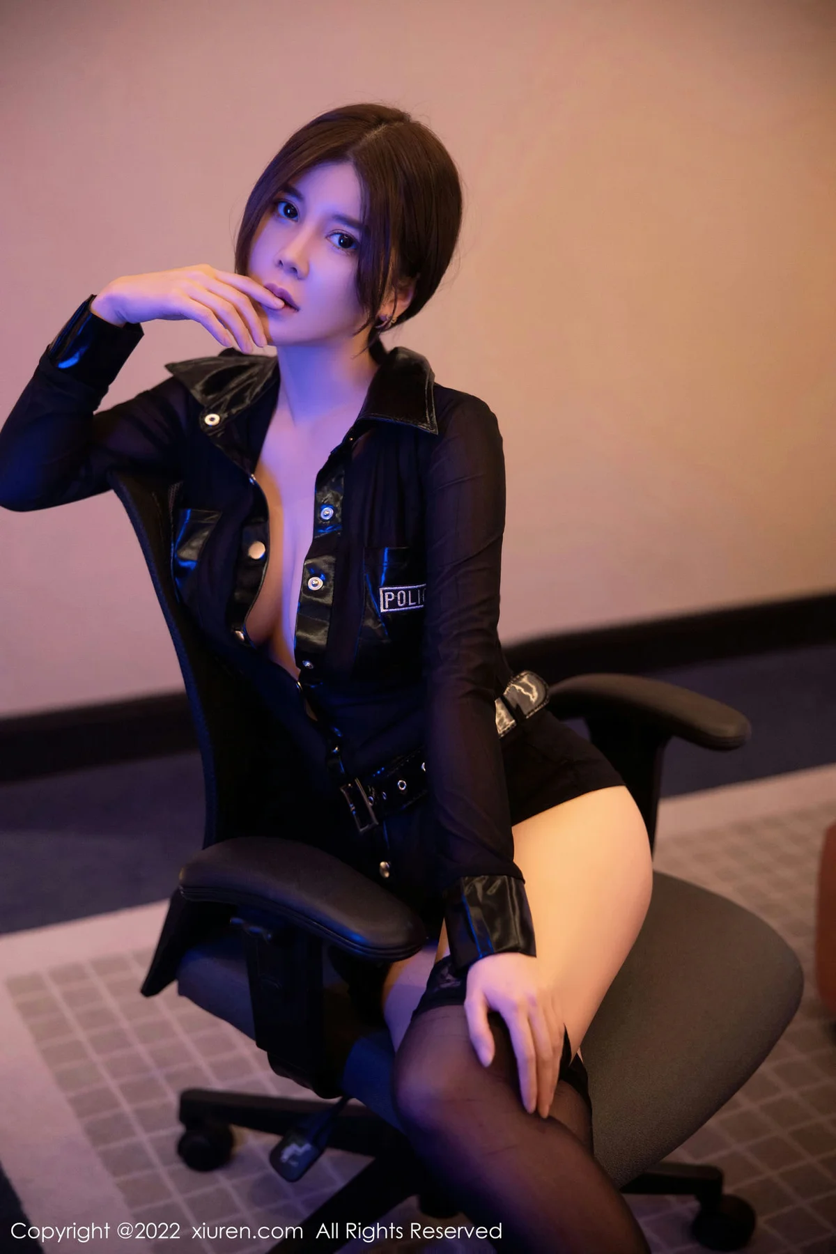 XiuRen 秀人 No.5750 周jojobaby 黑色情趣警官制服性感私房33 - 22