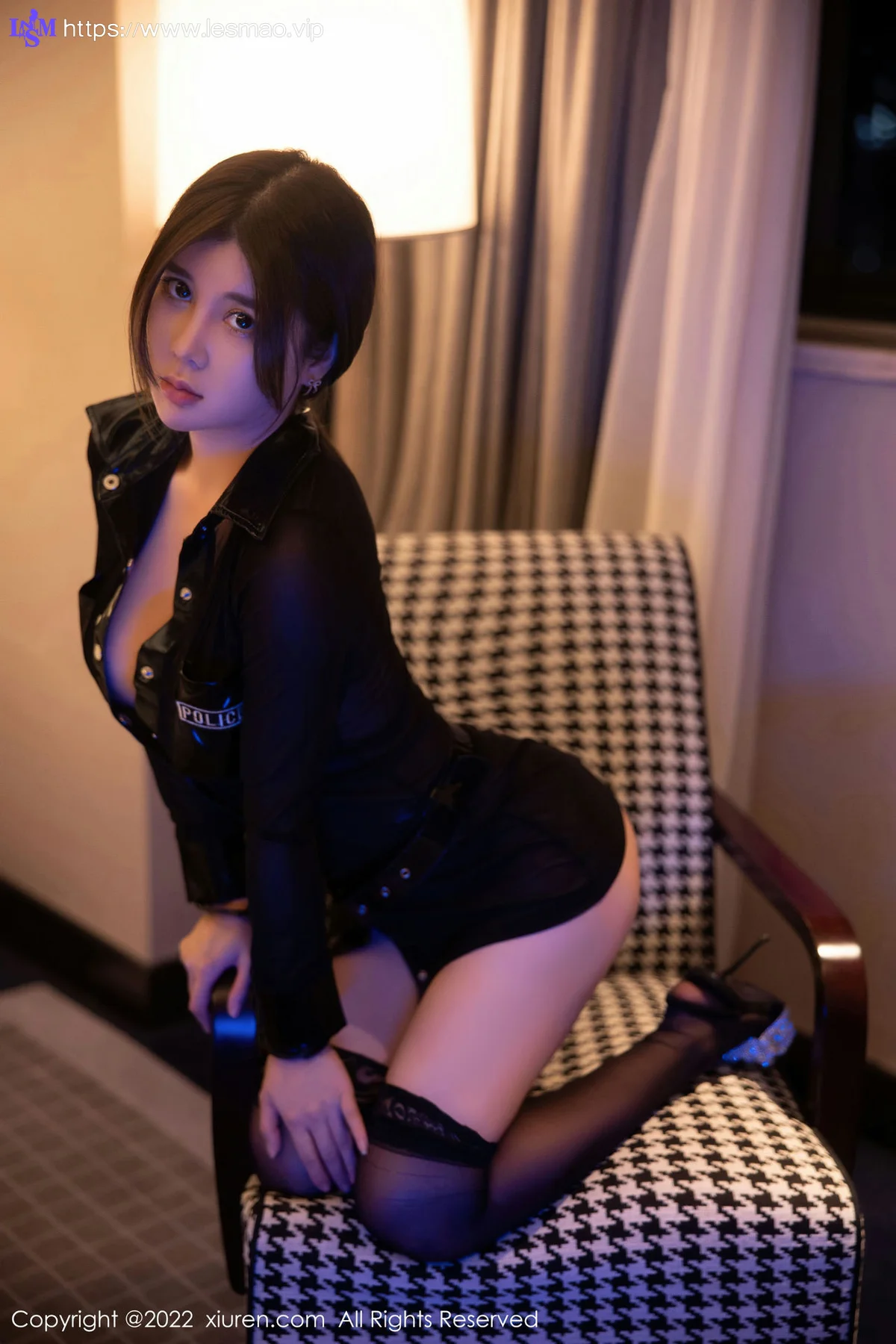 XiuRen 秀人 No.5750 周jojobaby 黑色情趣警官制服性感私房33 - 34