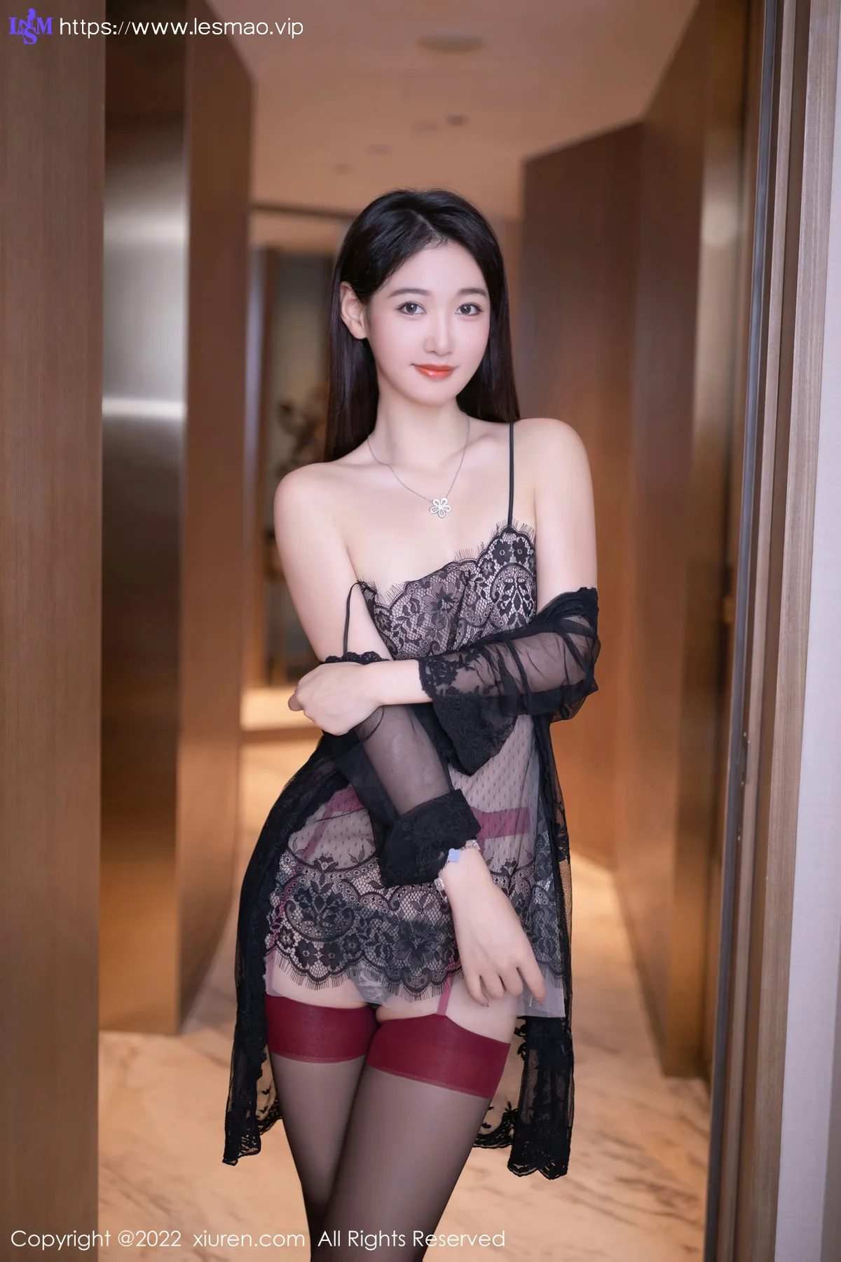 XiuRen 秀人 No.5752 唐安琪 性感黑色轻透薄纱睡裙111 - 29