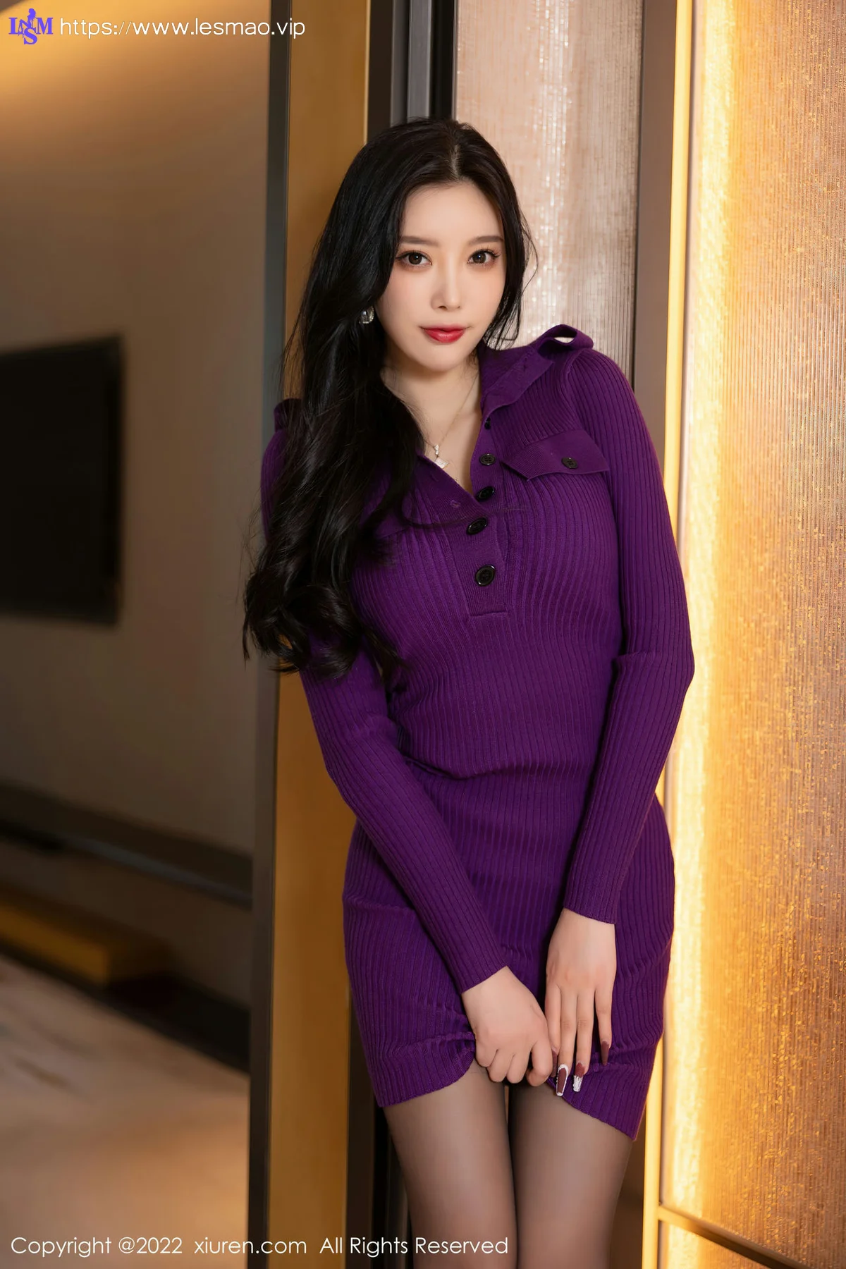 XiuRen 秀人 No.5798 杨晨晨Yome 紫色毛线连衣短裙私房写真1 - 11
