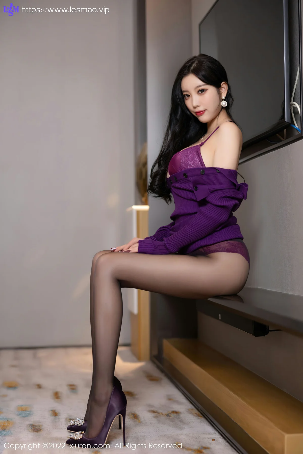 XiuRen 秀人 No.5798 杨晨晨Yome 紫色毛线连衣短裙私房写真1 - 62