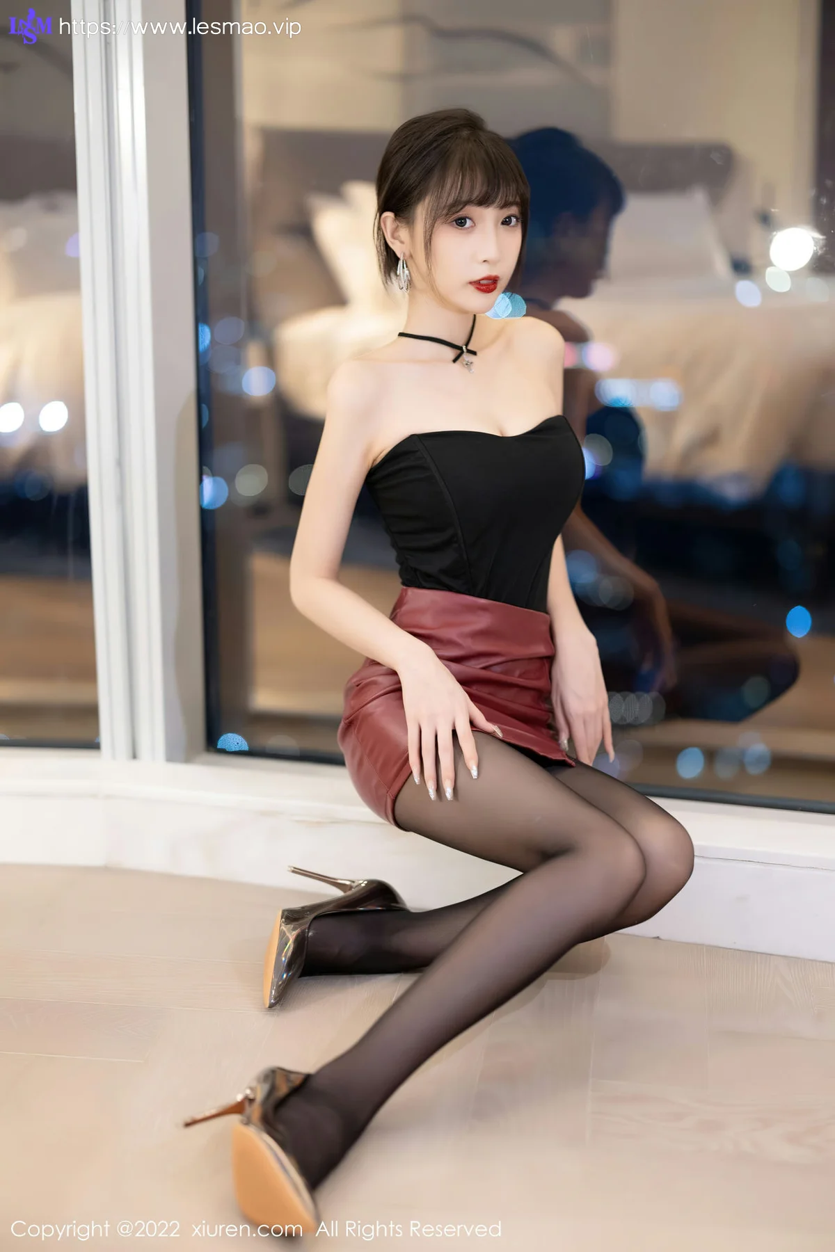 XiuRen 秀人 No.5831 林星阑 皮质短裙魅惑黑丝性感写真11 - 13