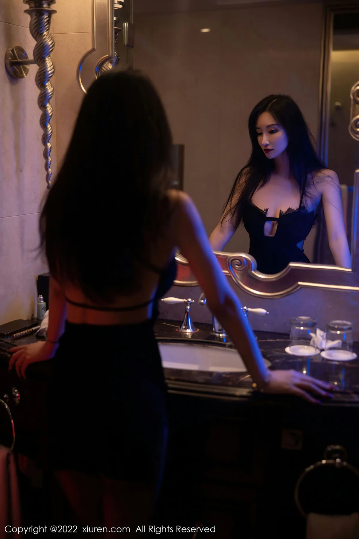 XiuRen 秀人 No.5833 司柠 新人首套写真黑色吊带短裙3 - 33