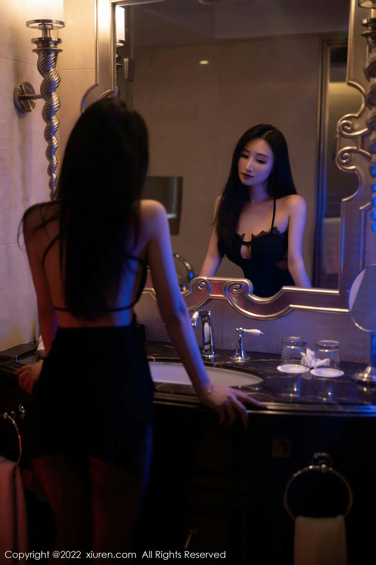 XiuRen 秀人 No.5833 司柠 新人首套写真黑色吊带短裙3 - 51