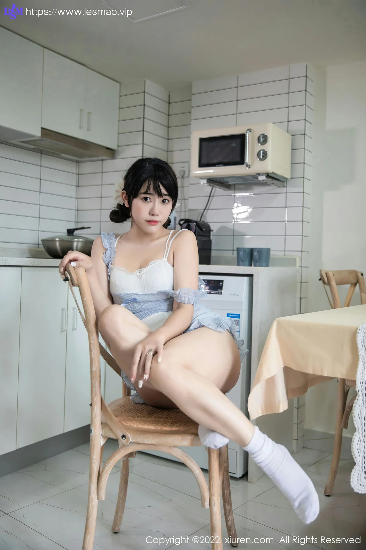 XiuRen 秀人 No.5834 严利娅Yuliya 浅蓝色女仆性感写真 - 13