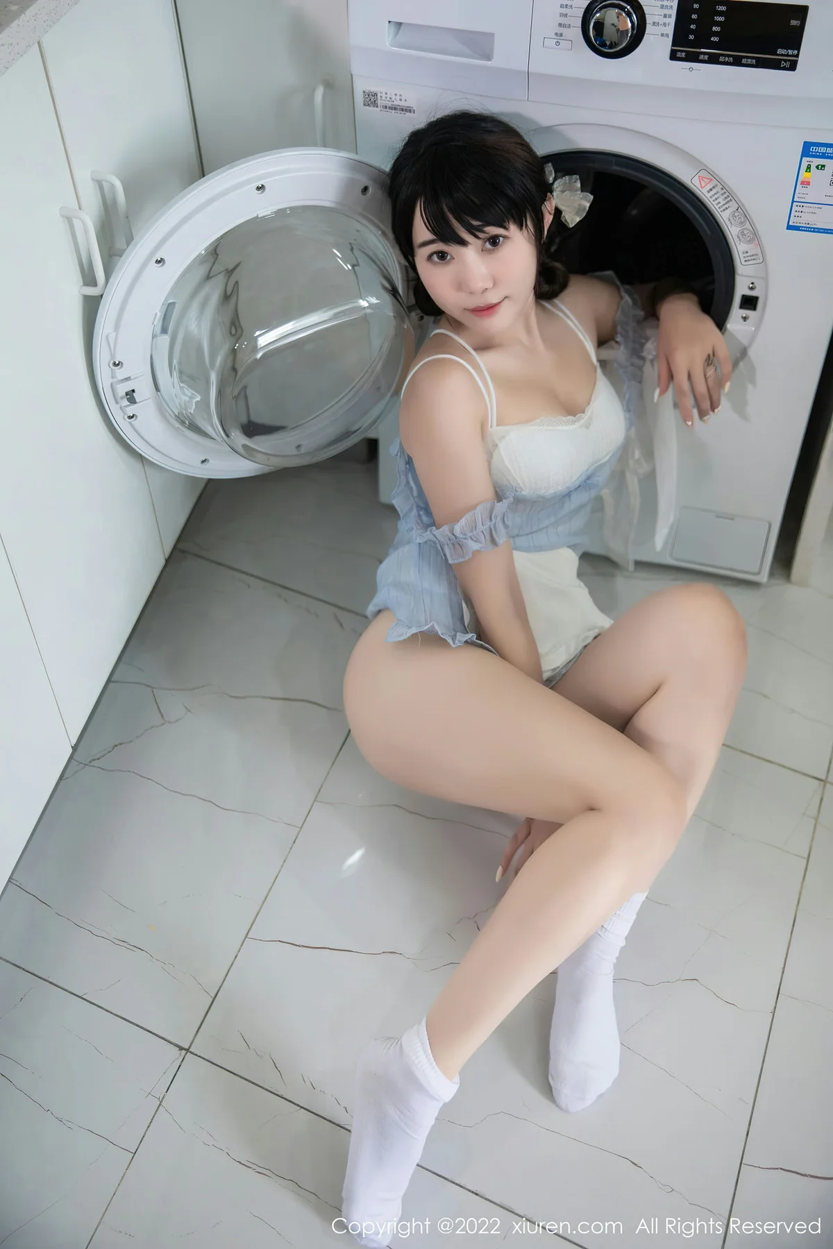 XiuRen 秀人 No.5834 严利娅Yuliya 浅蓝色女仆性感写真 - 33