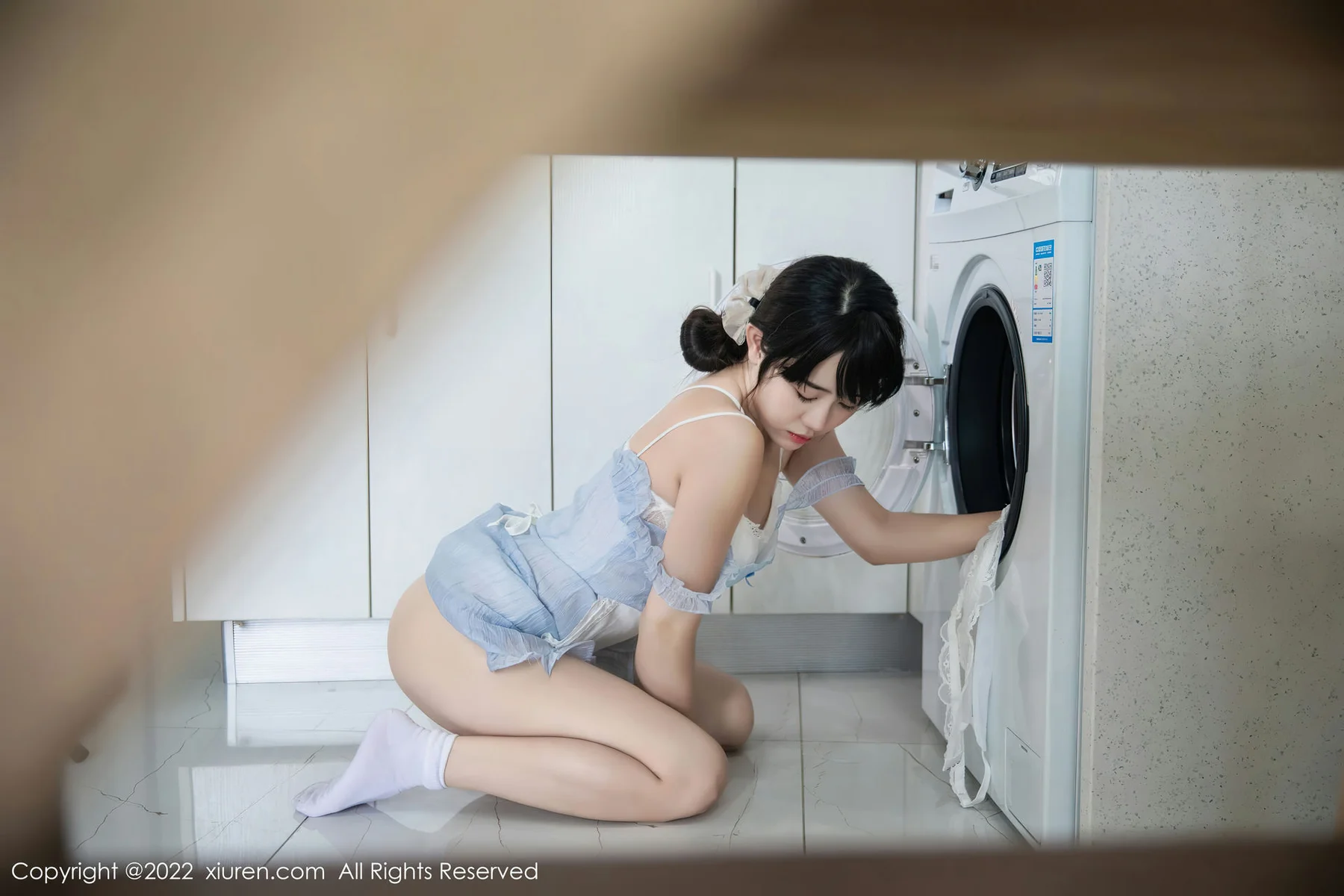 XiuRen 秀人 No.5834 严利娅Yuliya 浅蓝色女仆性感写真 - 36