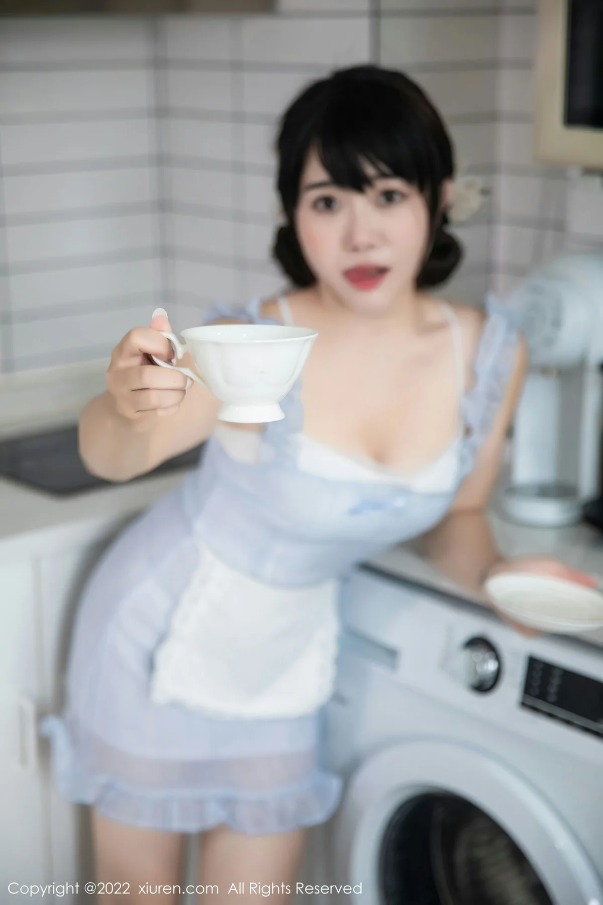 XiuRen 秀人 No.5834 严利娅Yuliya 浅蓝色女仆性感写真 - 47