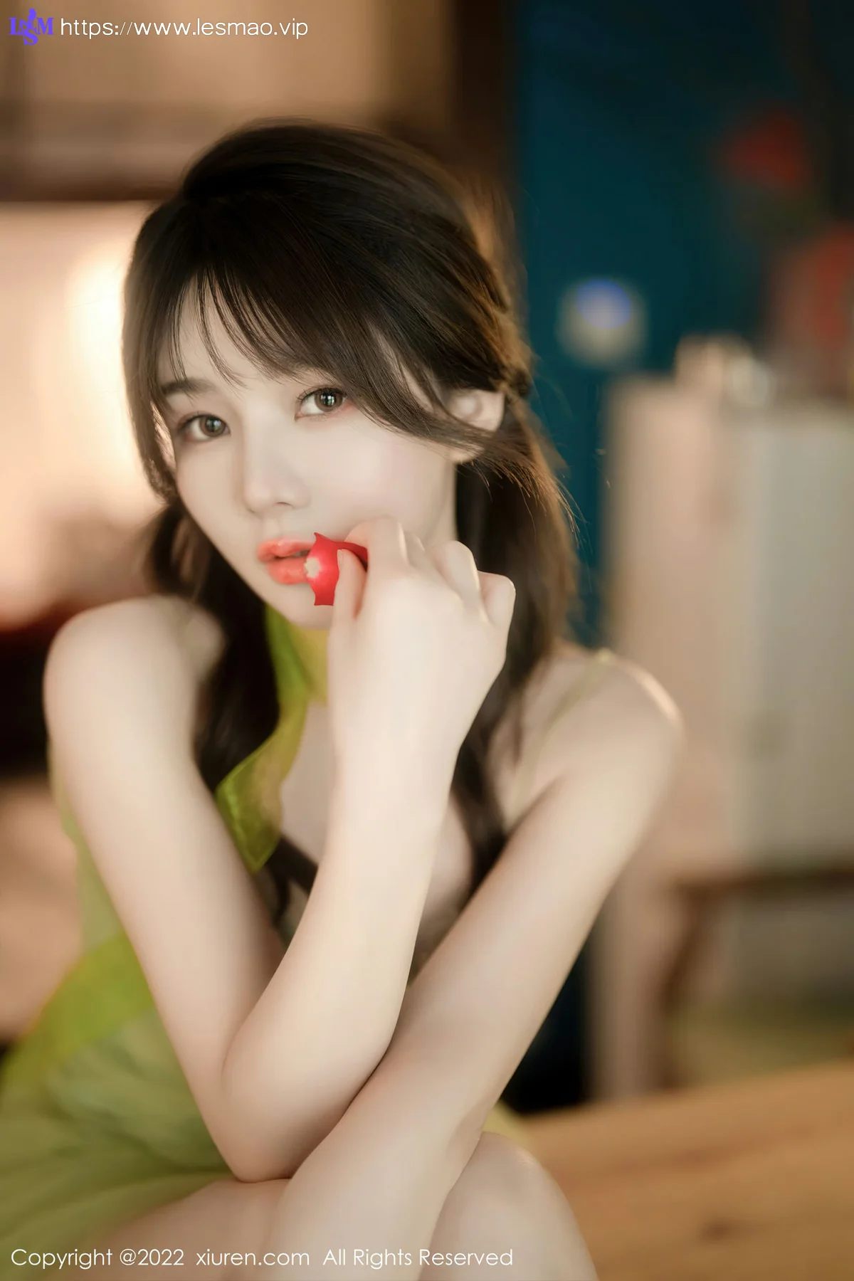 XiuRen 秀人 No.5875 婠婠么 淡绿色连衣长裙性感写真222 - 18