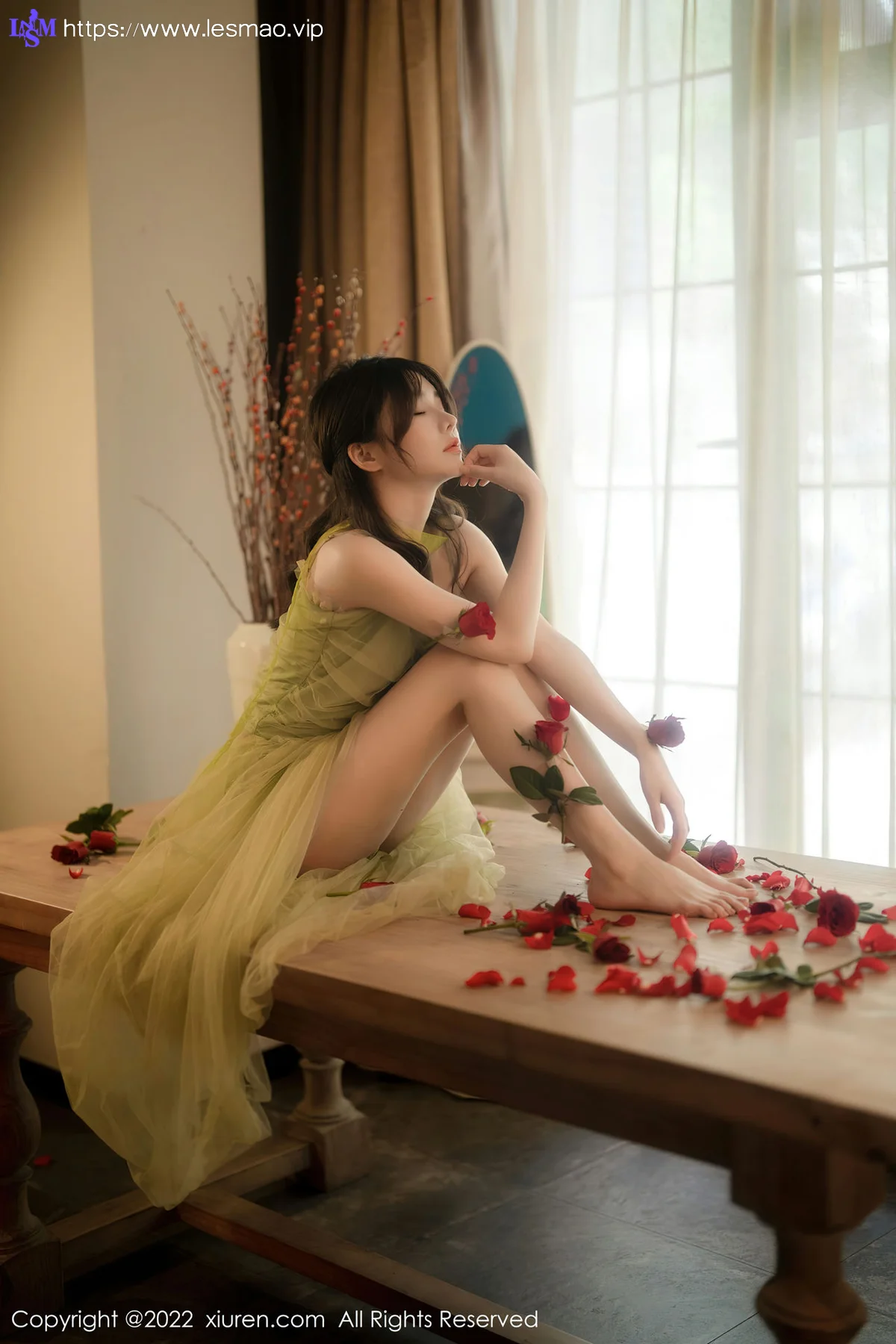 XiuRen 秀人 No.5875 婠婠么 淡绿色连衣长裙性感写真222 - 40