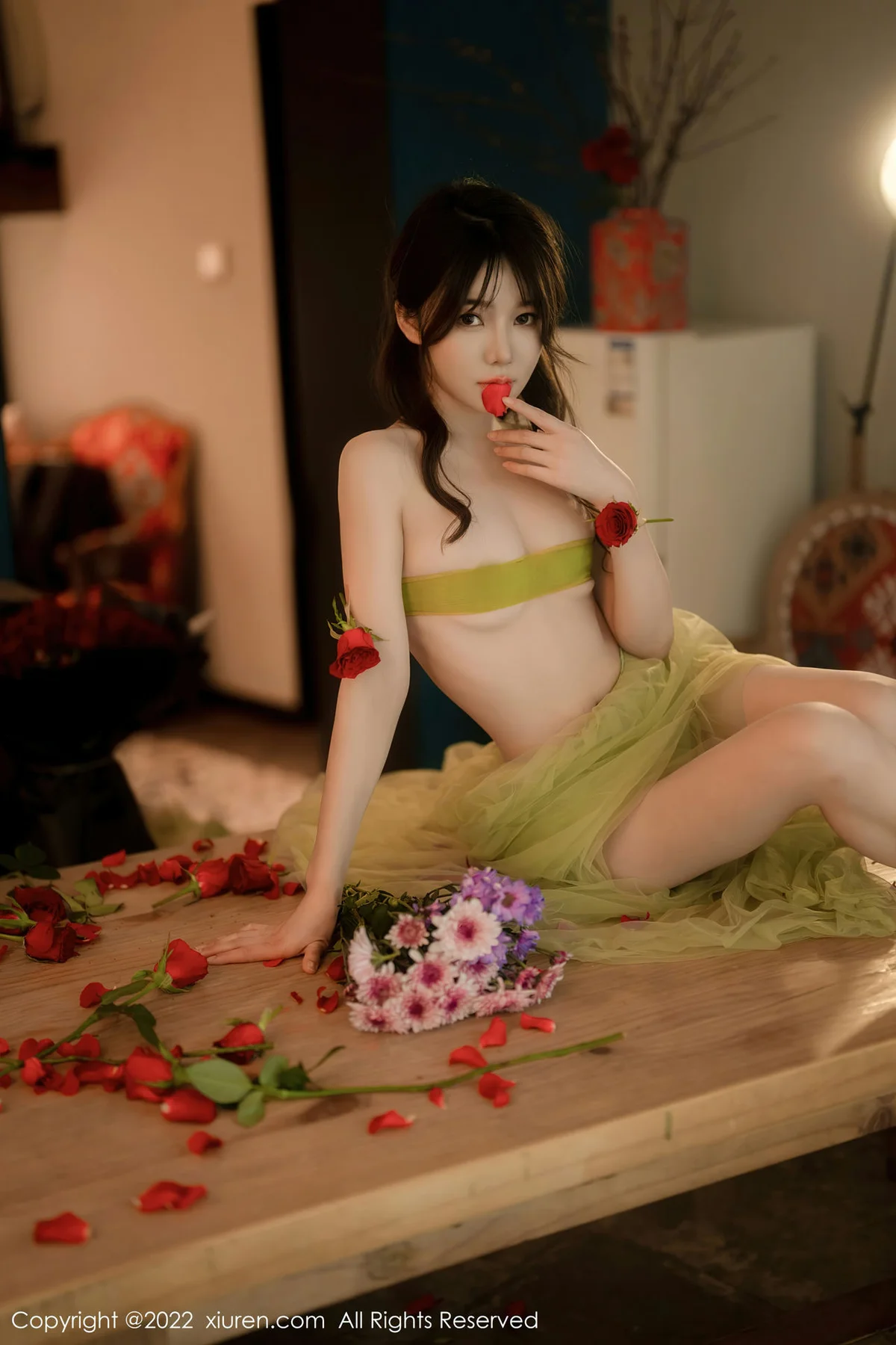 XiuRen 秀人 No.5875 婠婠么 淡绿色连衣长裙性感写真222 - 72