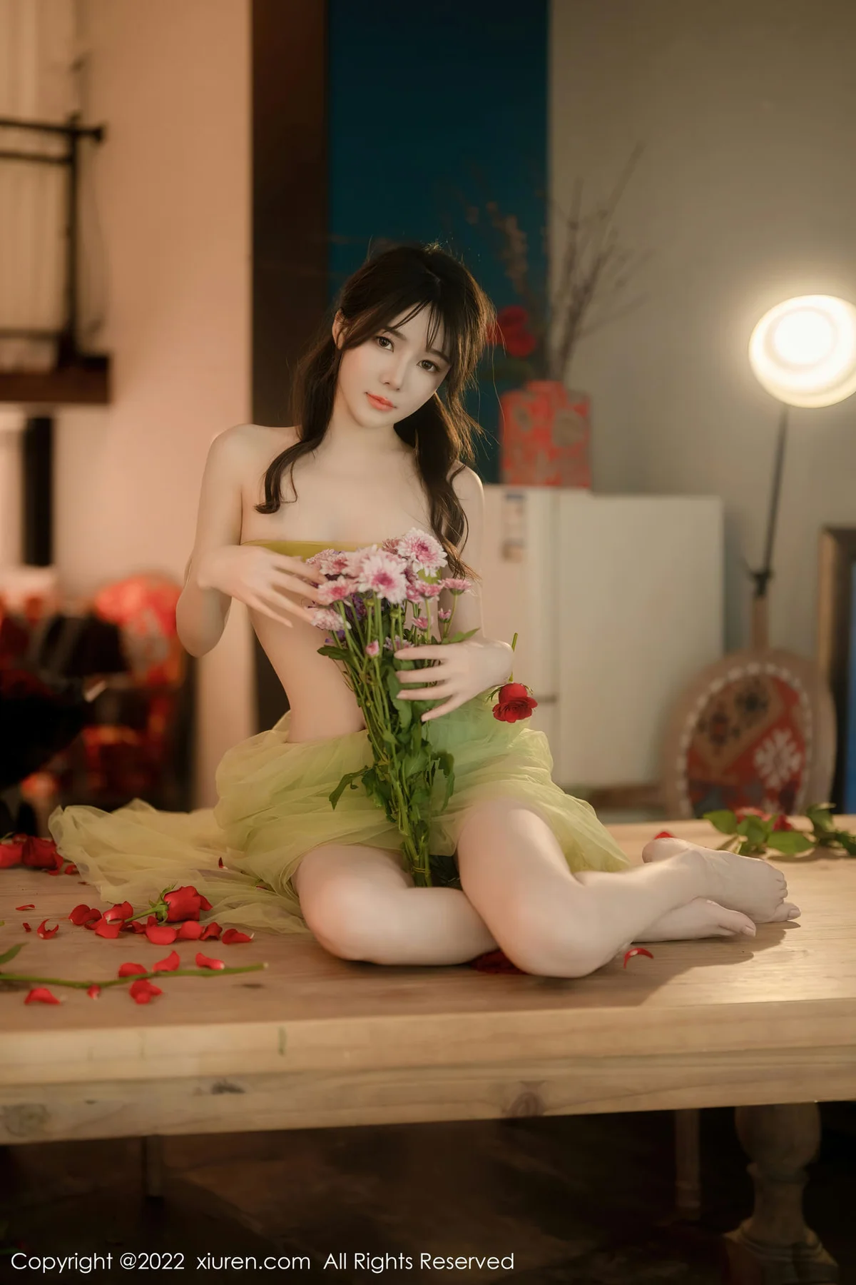 XiuRen 秀人 No.5875 婠婠么 淡绿色连衣长裙性感写真222 - 73