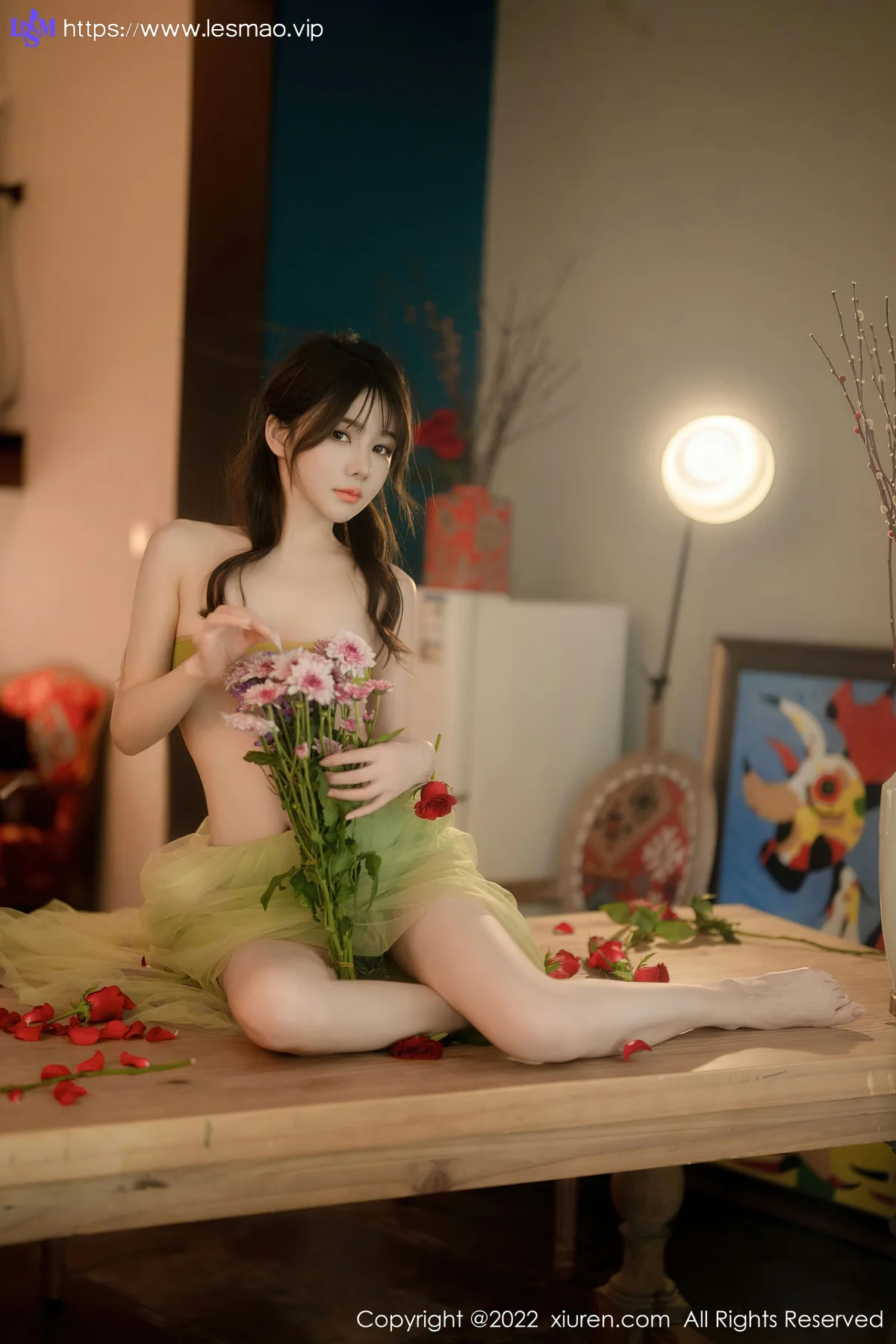 XiuRen 秀人 No.5875 婠婠么 淡绿色连衣长裙性感写真222 - 74