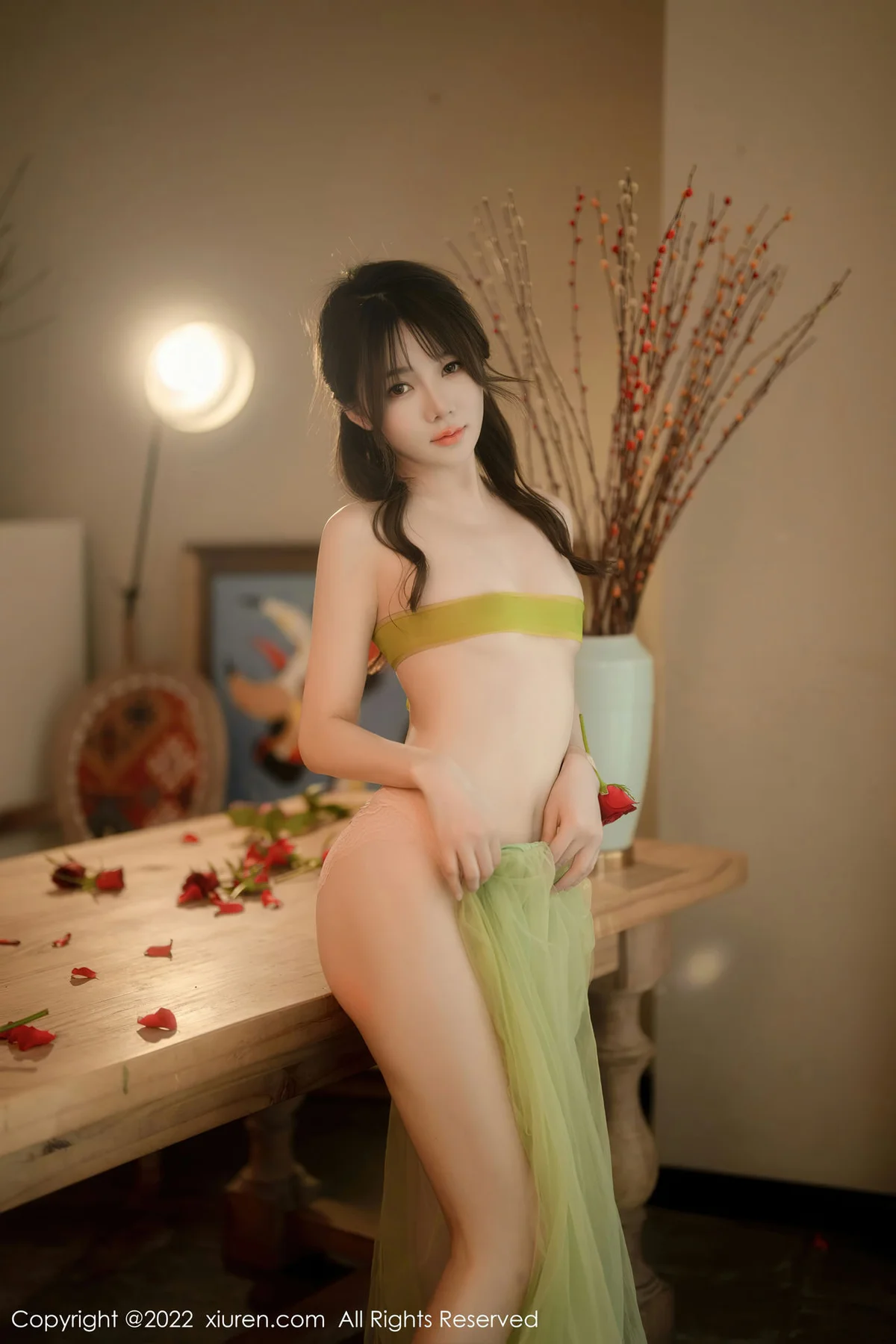 XiuRen 秀人 No.5875 婠婠么 淡绿色连衣长裙性感写真222 - 80