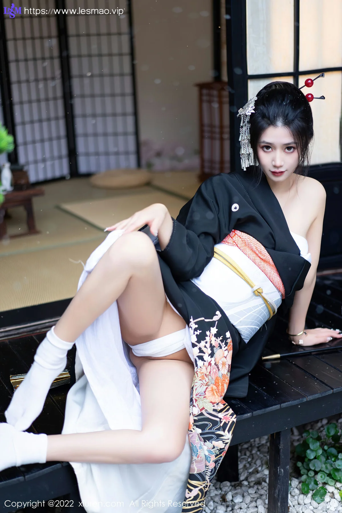 XiuRen 秀人 No.5932 laura阿姣 深色日式和服性感写真 - 27
