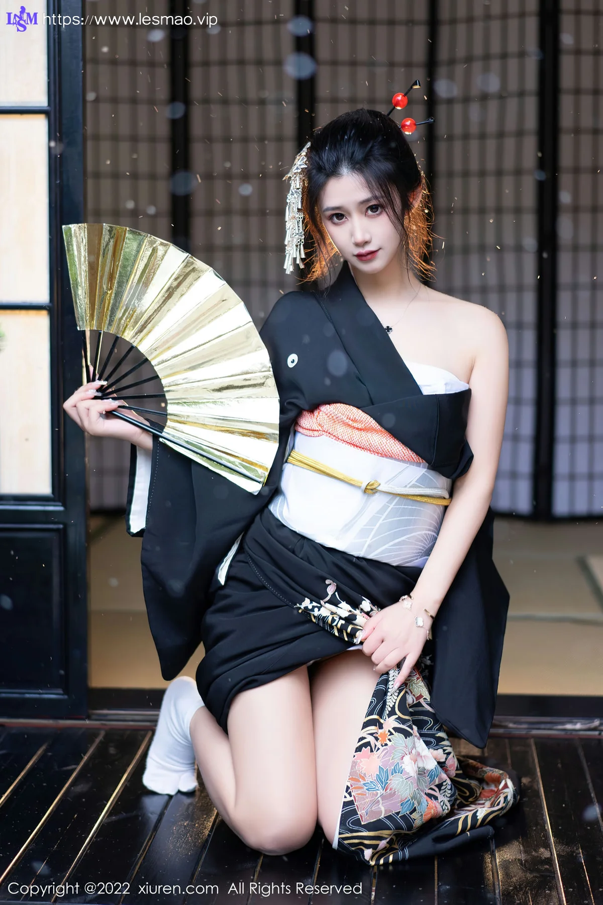 XiuRen 秀人 No.5932 laura阿姣 深色日式和服性感写真 - 29