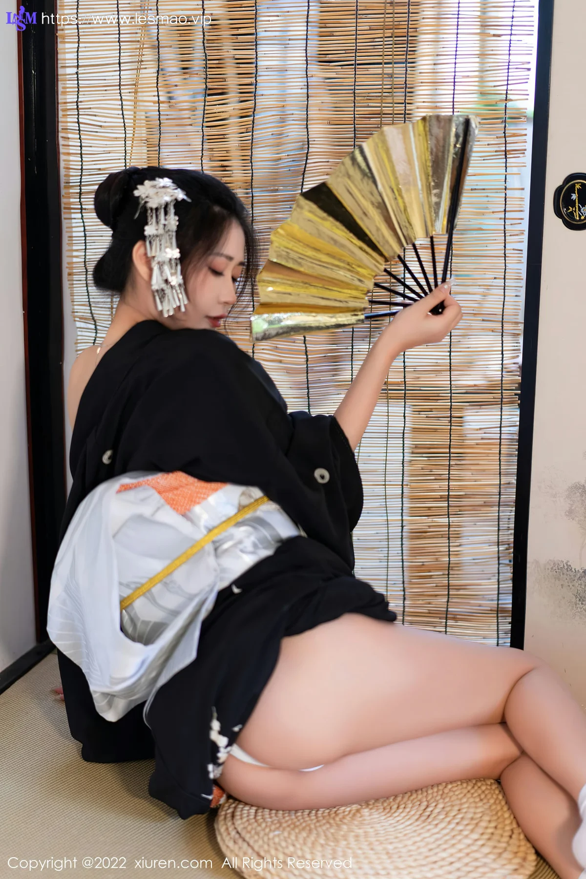 XiuRen 秀人 No.5932 laura阿姣 深色日式和服性感写真 - 34