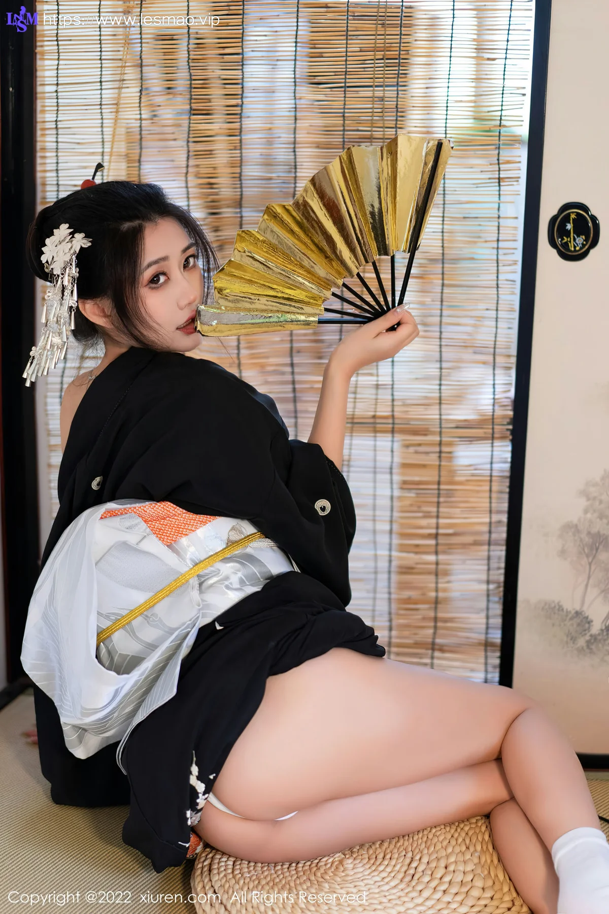 XiuRen 秀人 No.5932 laura阿姣 深色日式和服性感写真 - 35