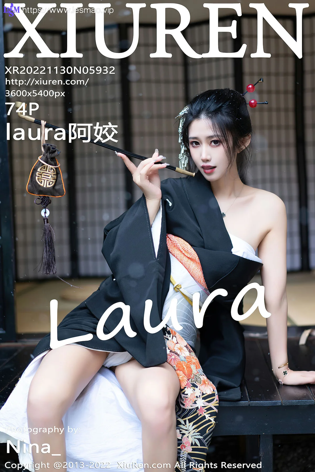 XiuRen 秀人 No.5932 laura阿姣 深色日式和服性感写真 - 75