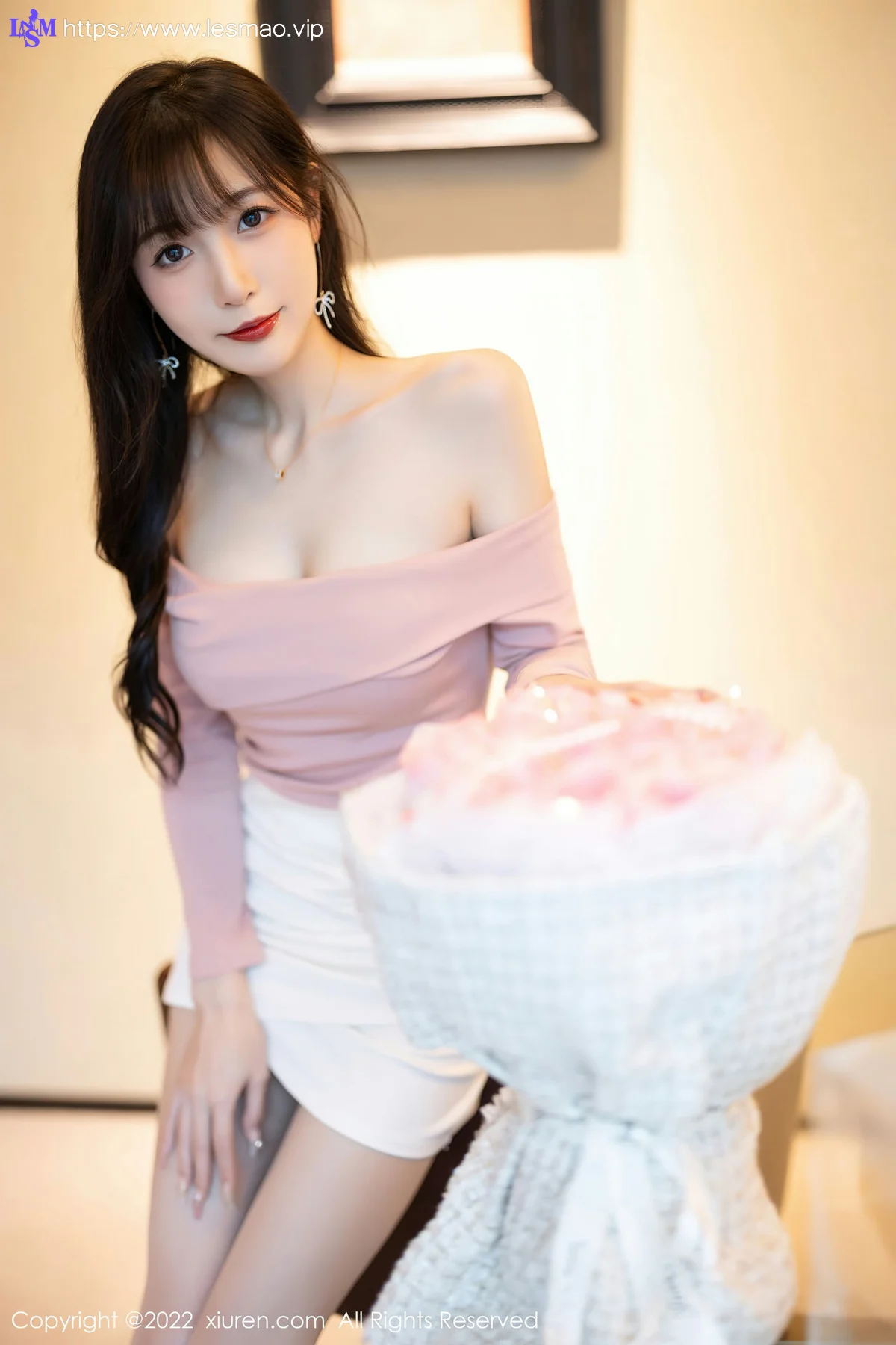 XiuRen 秀人 No.5934 林星阑 粉白色蕾丝内衣性感写真 - 12