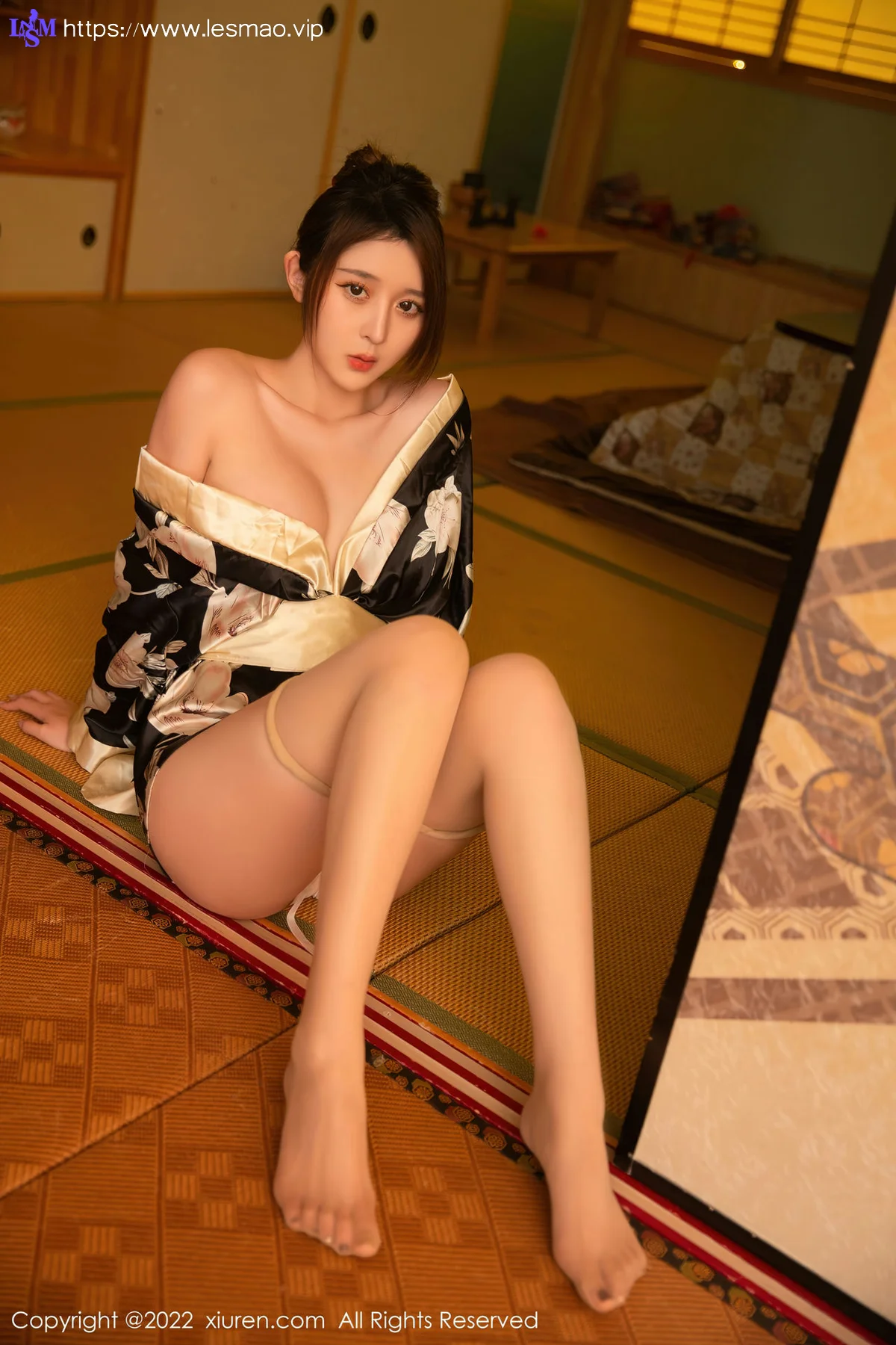 XiuRen 秀人 No.5942 夏甜甜 黑色日式和服性感写真 - 11