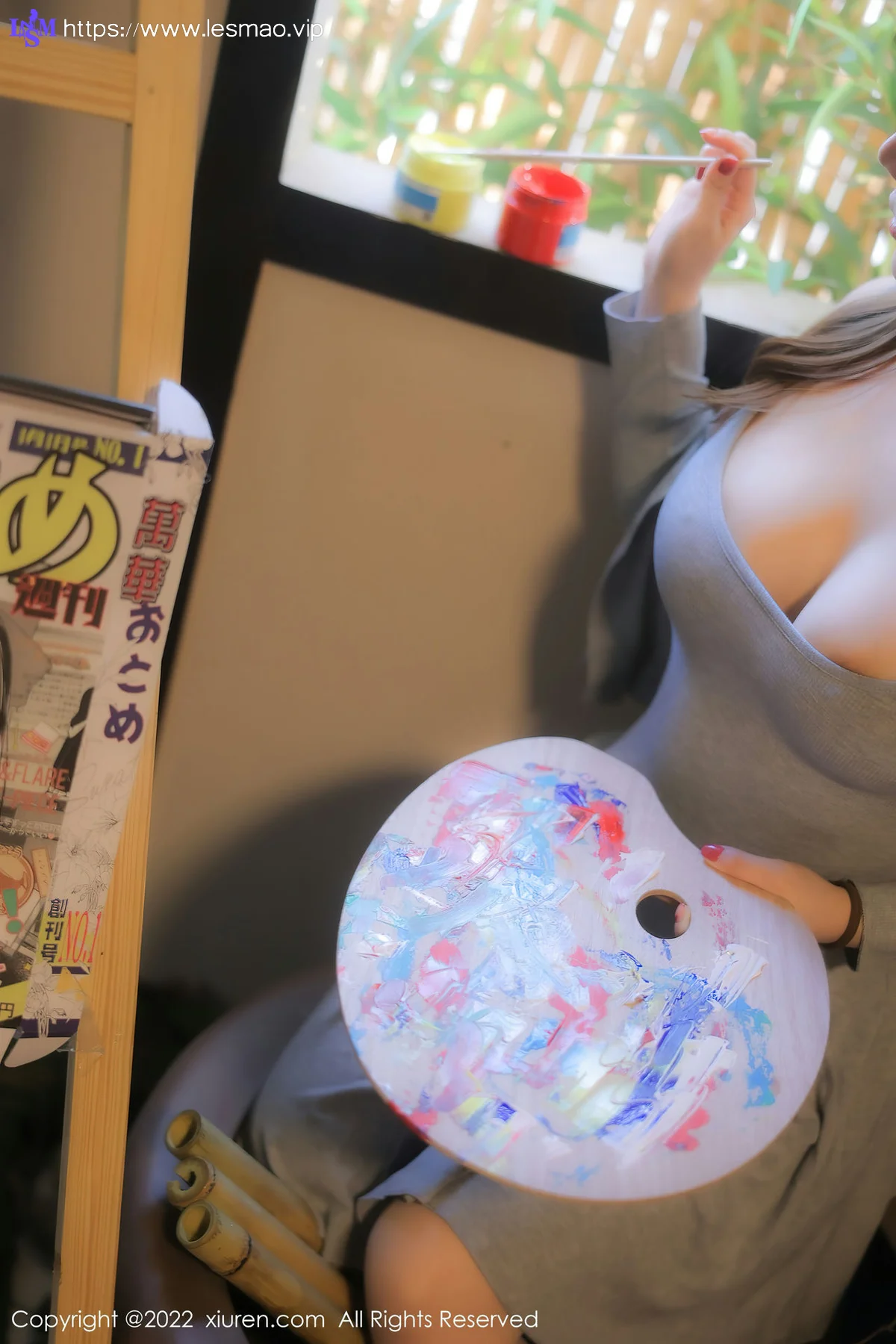 XiuRen 秀人 No.5943 豆瓣酱 绘画主题拍摄性感写真 - 14