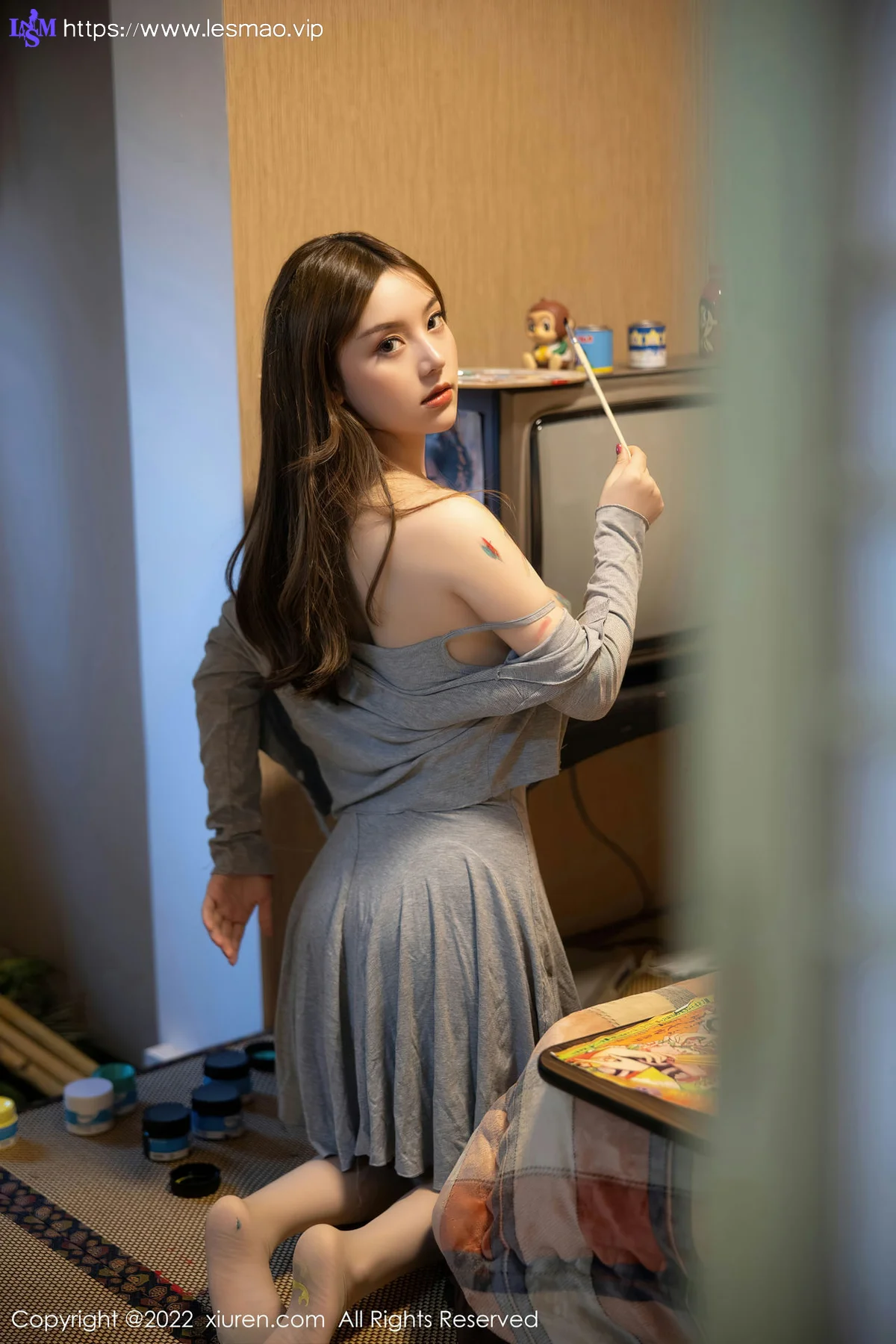 XiuRen 秀人 No.5943 豆瓣酱 绘画主题拍摄性感写真 - 55