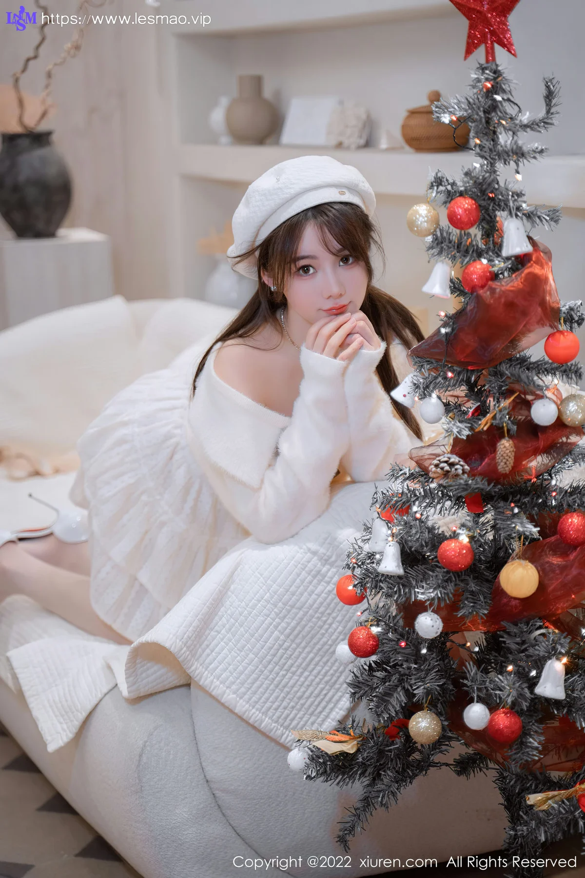 XiuRen 秀人 No.6025 婠婠么 圣诞白丝性感写真 - 51